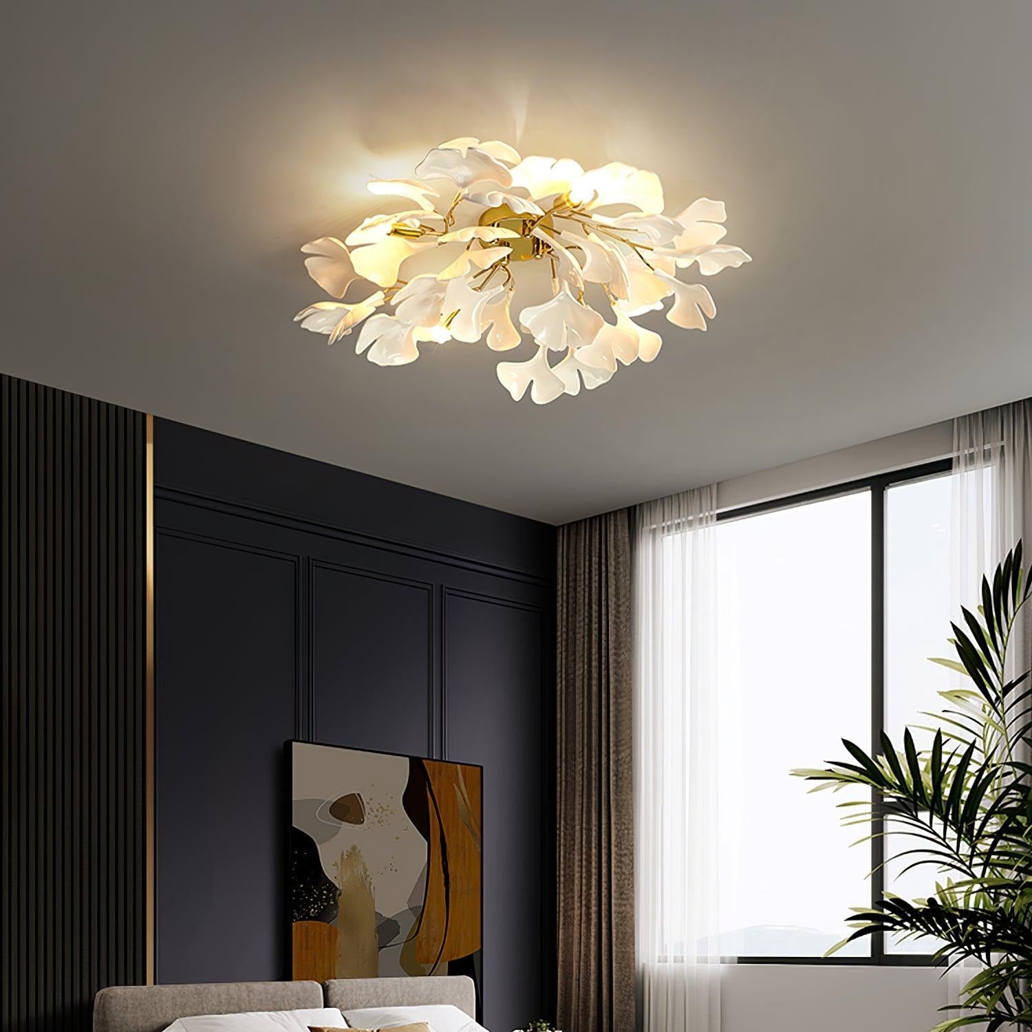 Olivia Ginkgo Ceramics Ceiling Light - Letslighting