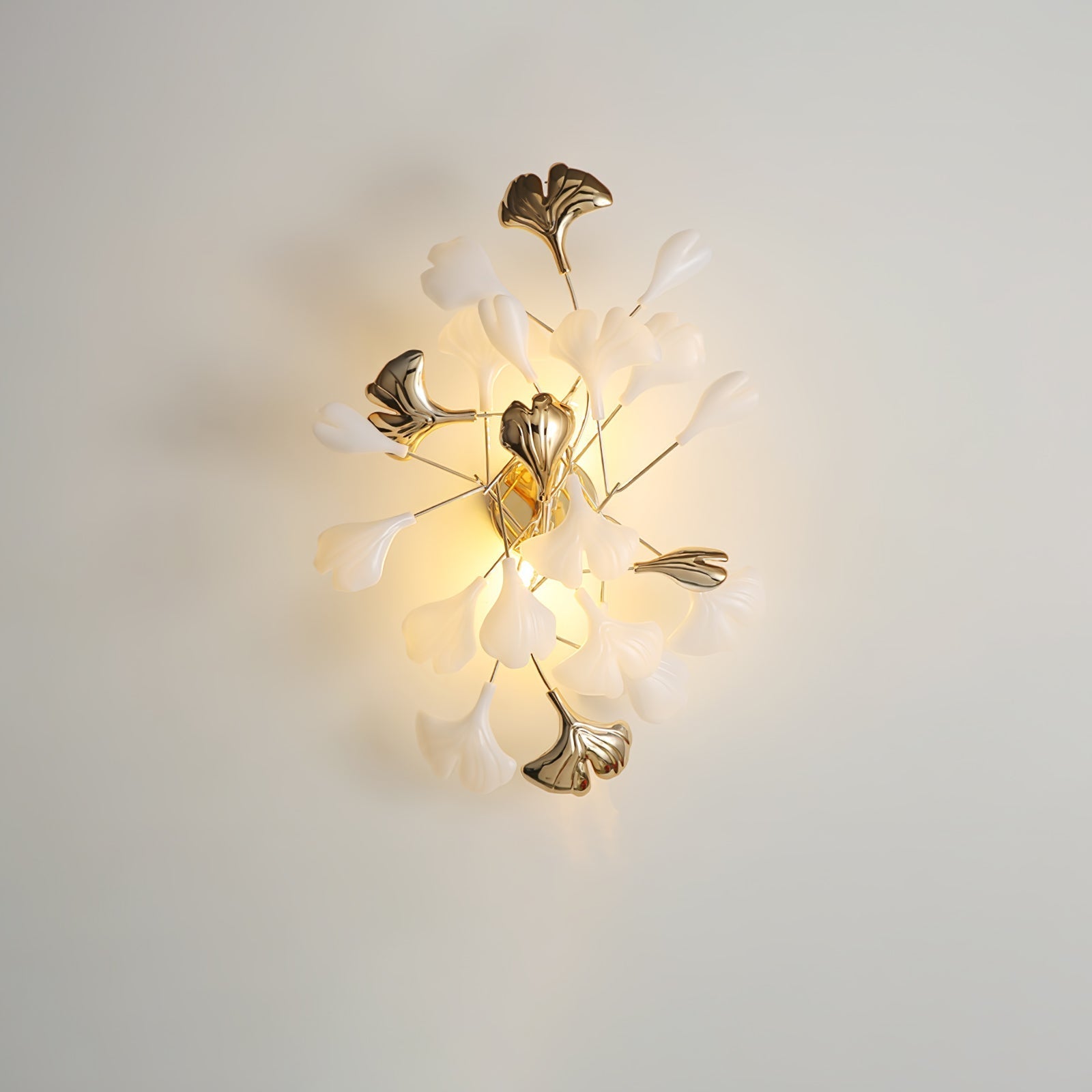 Wylie Postmodern Luxury Gingko Ceramics Wall Lamp - Letslighting
