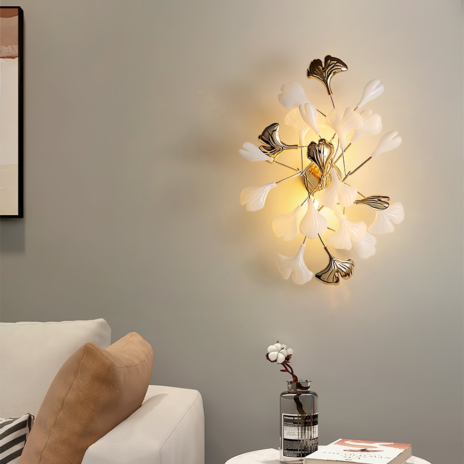 Wylie Postmodern Luxury Gingko Ceramics Wall Lamp - Letslighting