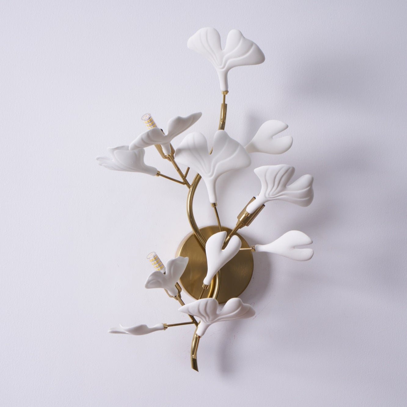 Wylie Postmodern Luxury Gingko Ceramics Wall Lamp - Letslighting