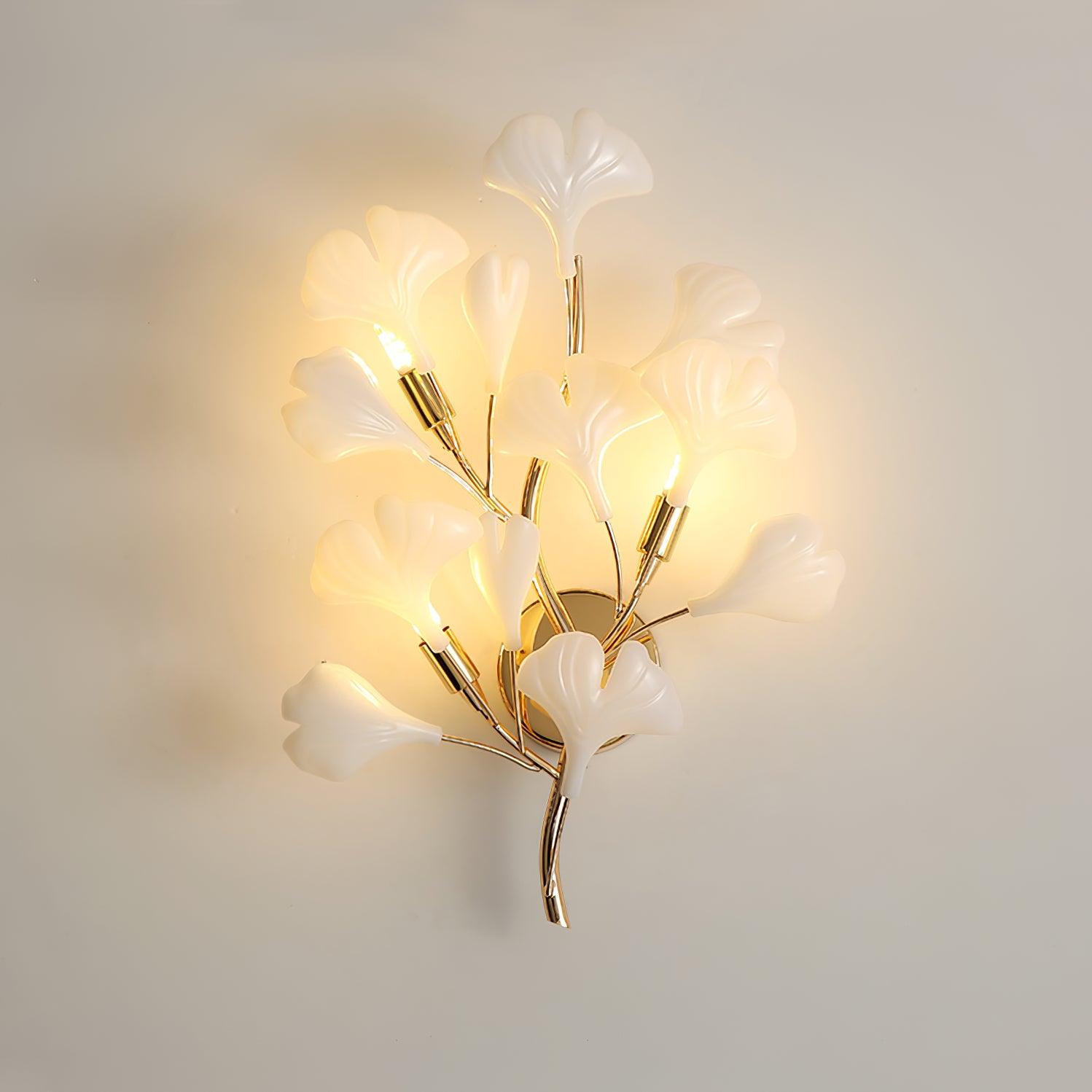 Wylie Postmodern Luxury Gingko Ceramics Wall Lamp - Letslighting