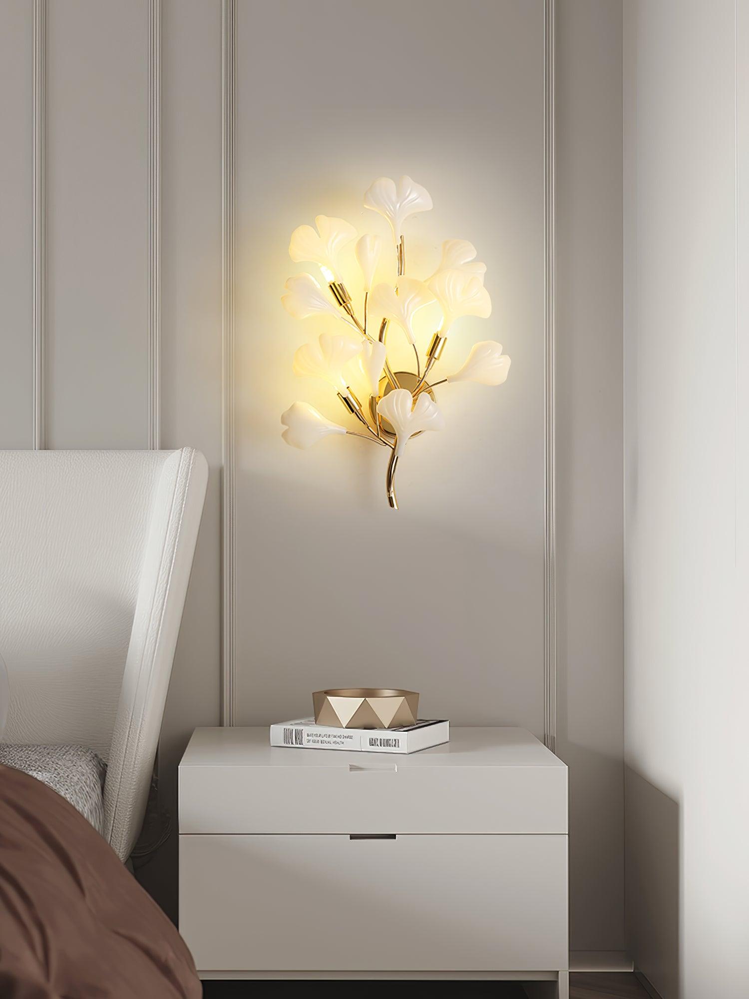 Wylie Postmodern Luxury Gingko Ceramics Wall Lamp - Letslighting
