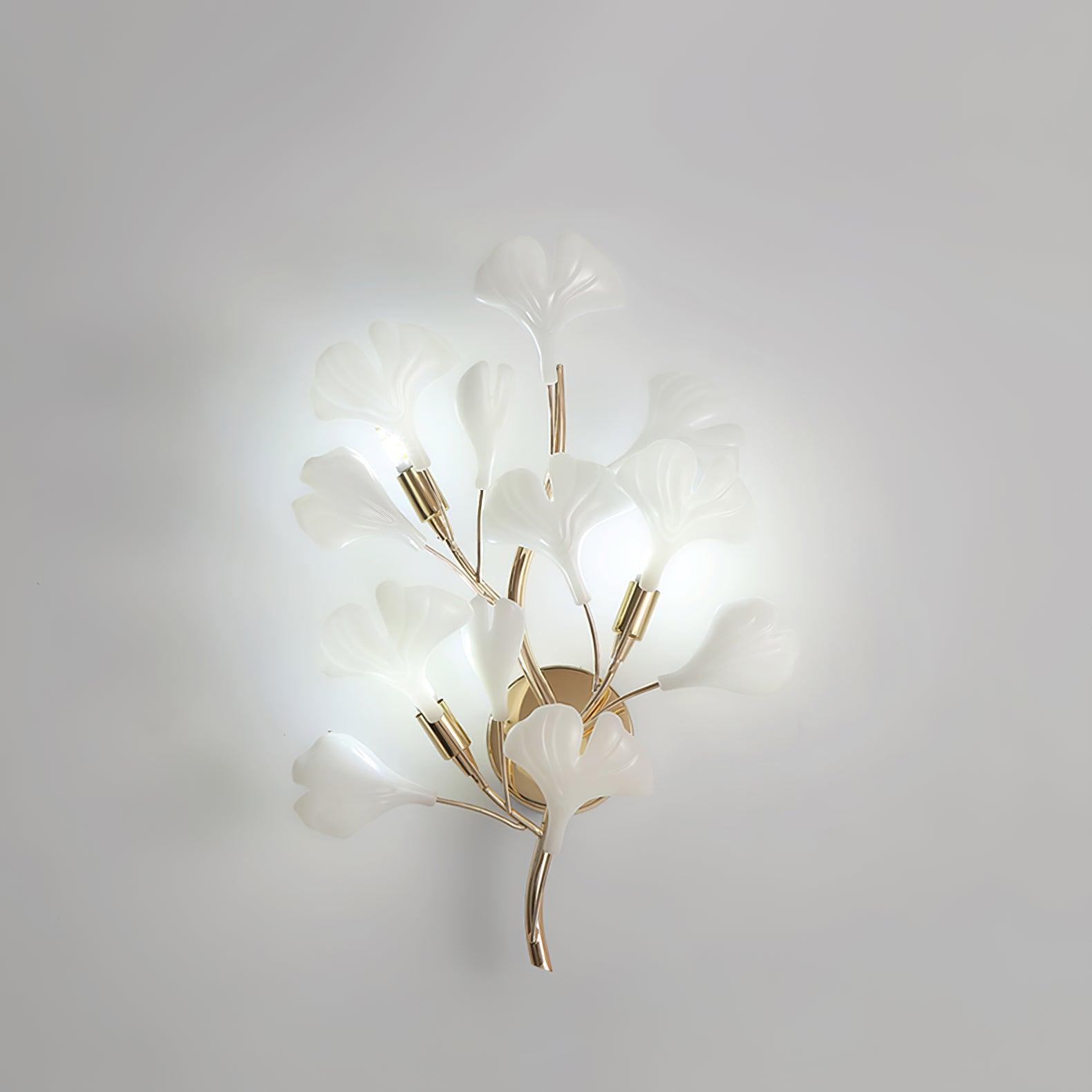 Wylie Postmodern Luxury Gingko Ceramics Wall Lamp - Letslighting