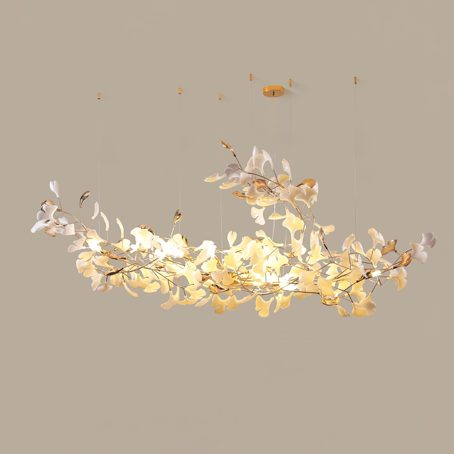 Unoryra Postmodern Luxury Ginkgo Cloud Ceramics Chandelier - Letslighting