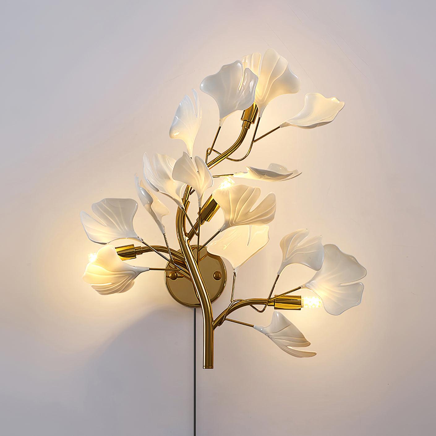 Wall Lamp Plug In Acrylic Floral Light Fixture French Elegant - Letslighting