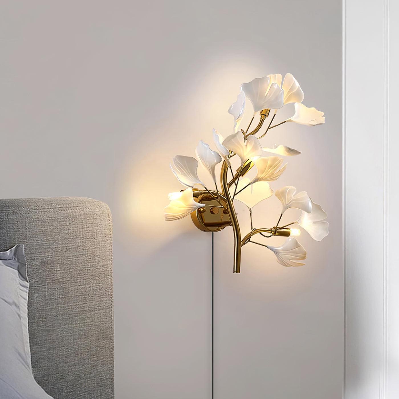 Wall Lamp Plug In Acrylic Floral Light Fixture French Elegant - Letslighting