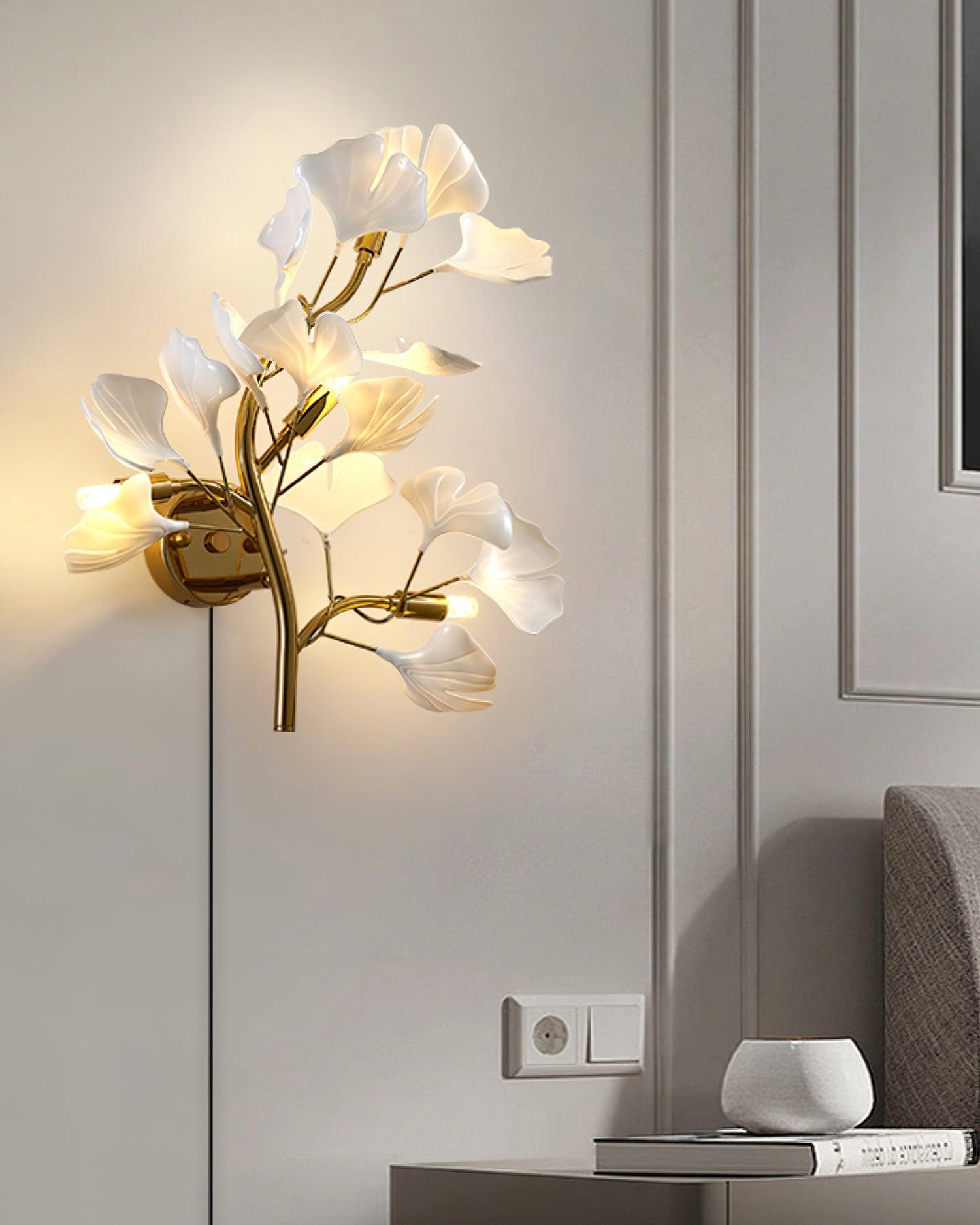 Wall Lamp Plug In Acrylic Floral Light Fixture French Elegant - Letslighting