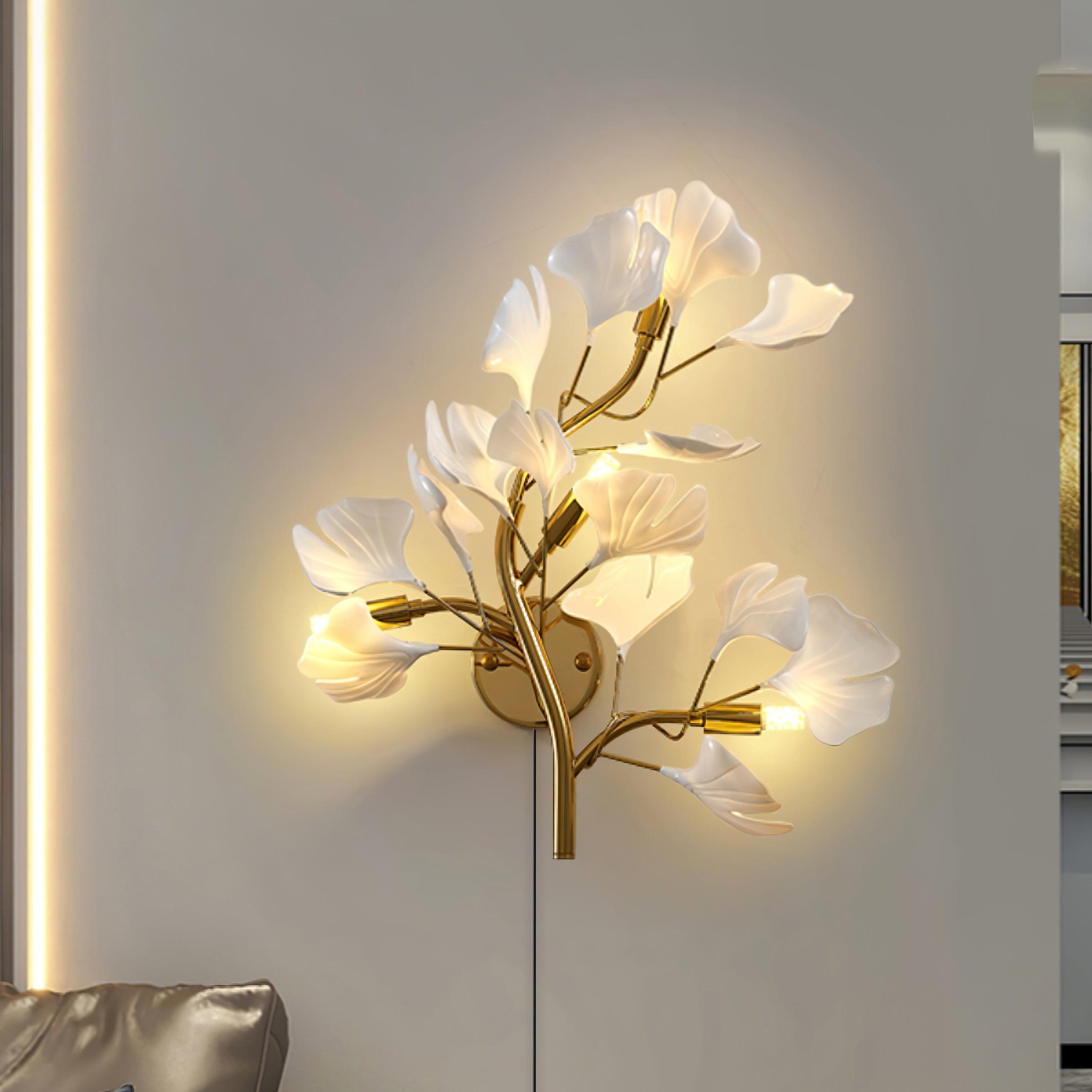 Wall Lamp Plug In Acrylic Floral Light Fixture French Elegant - Letslighting