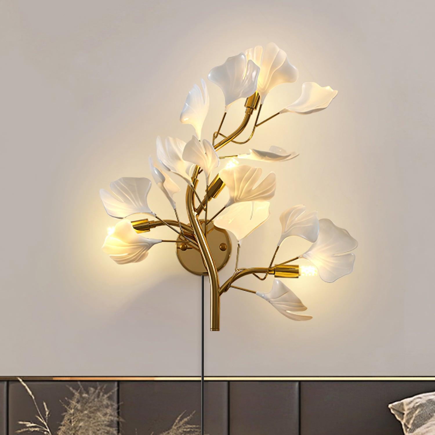 Wall Lamp Plug In Acrylic Floral Light Fixture French Elegant - Letslighting