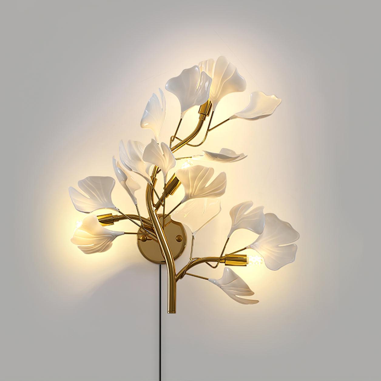 Wall Lamp Plug In Acrylic Floral Light Fixture French Elegant - Letslighting