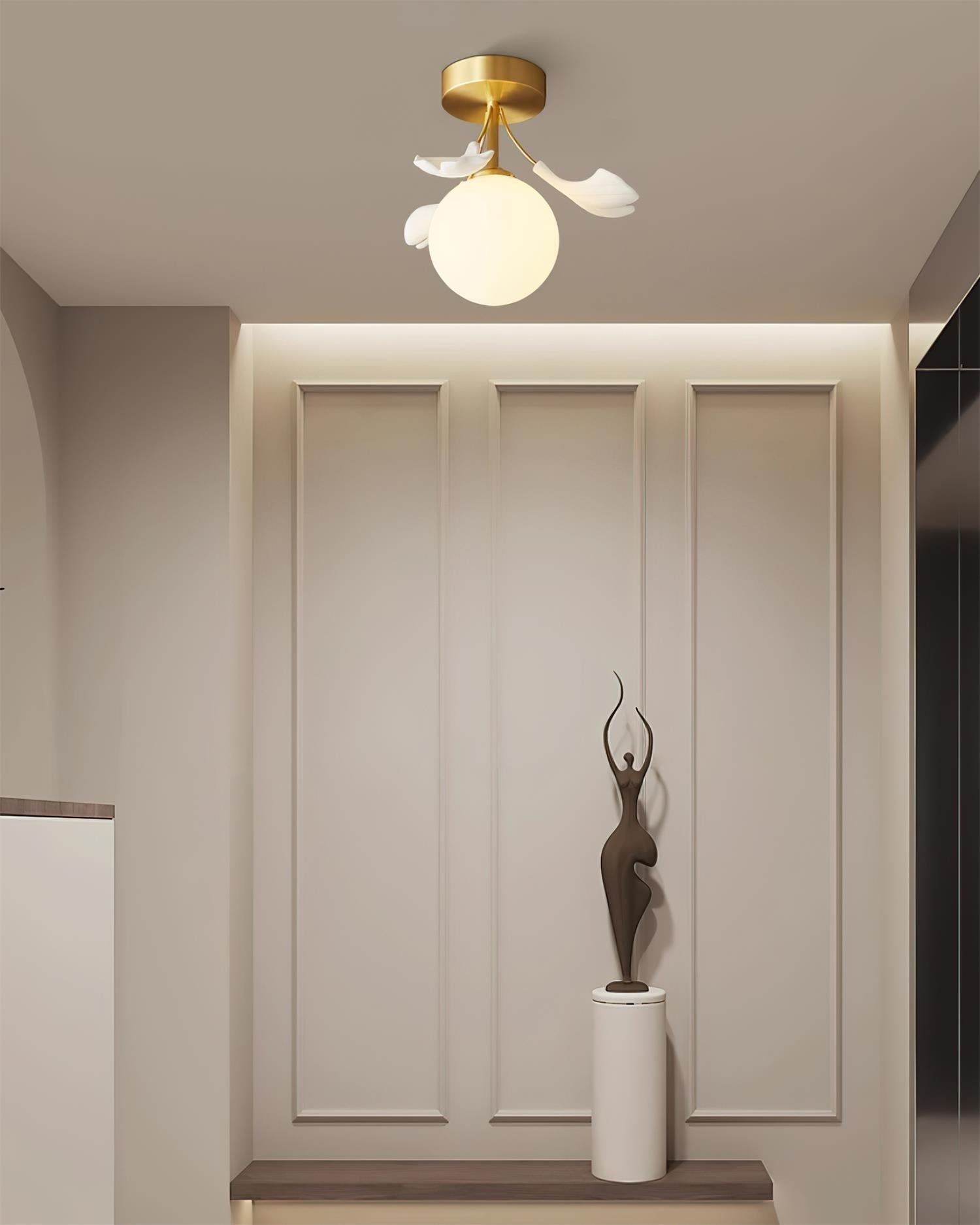 Ginkgo Rosalia Ceiling Lamp Leaf Petal Brass Modern - Letslighting