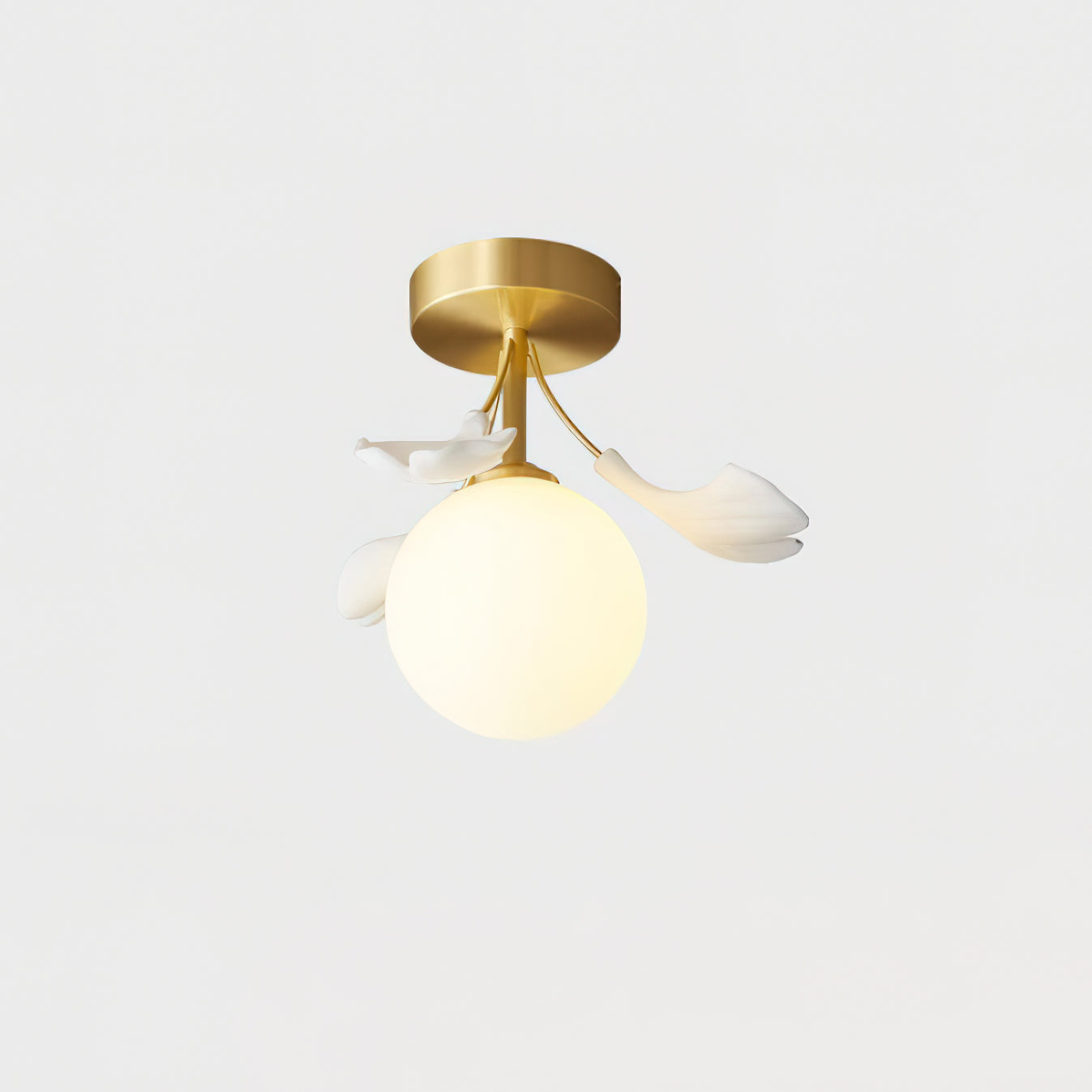 Ginkgo Rosalia Ceiling Lamp Leaf Petal Brass Modern - Letslighting