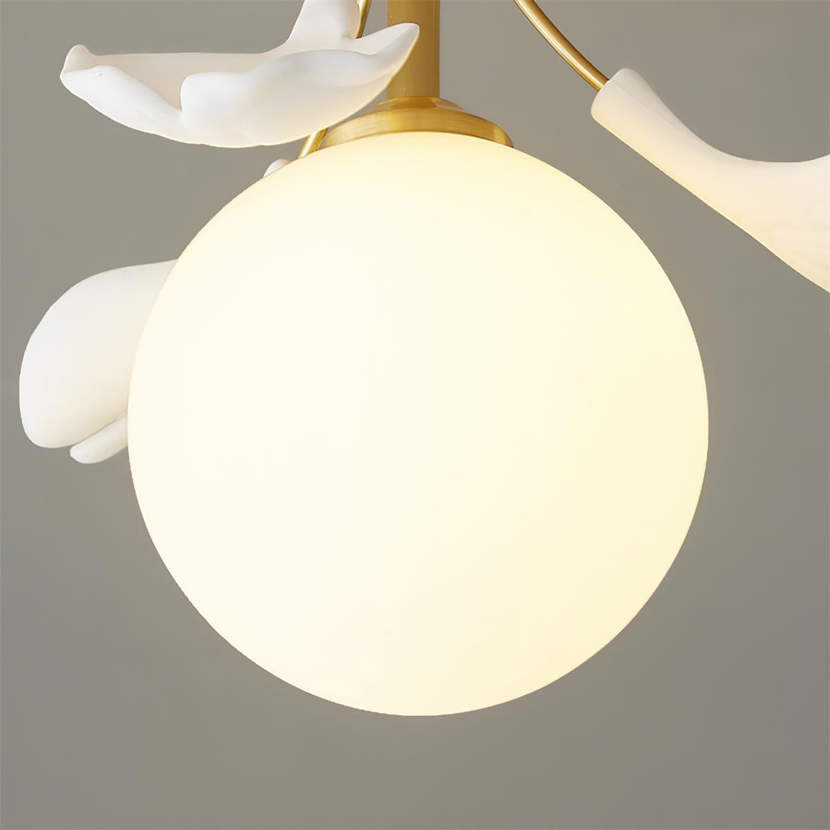 Ginkgo Rosalia Ceiling Lamp Leaf Petal Brass Modern - Letslighting