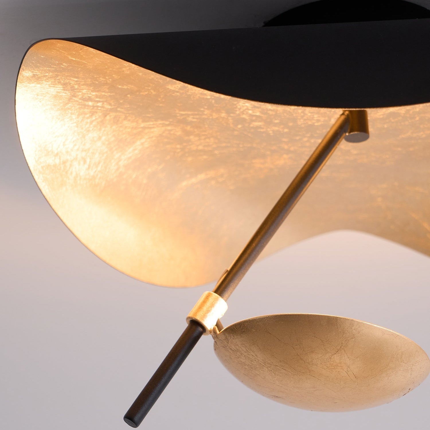 Solara Ceiling Lamp Curved Shade and Gold Interior - Letslighting