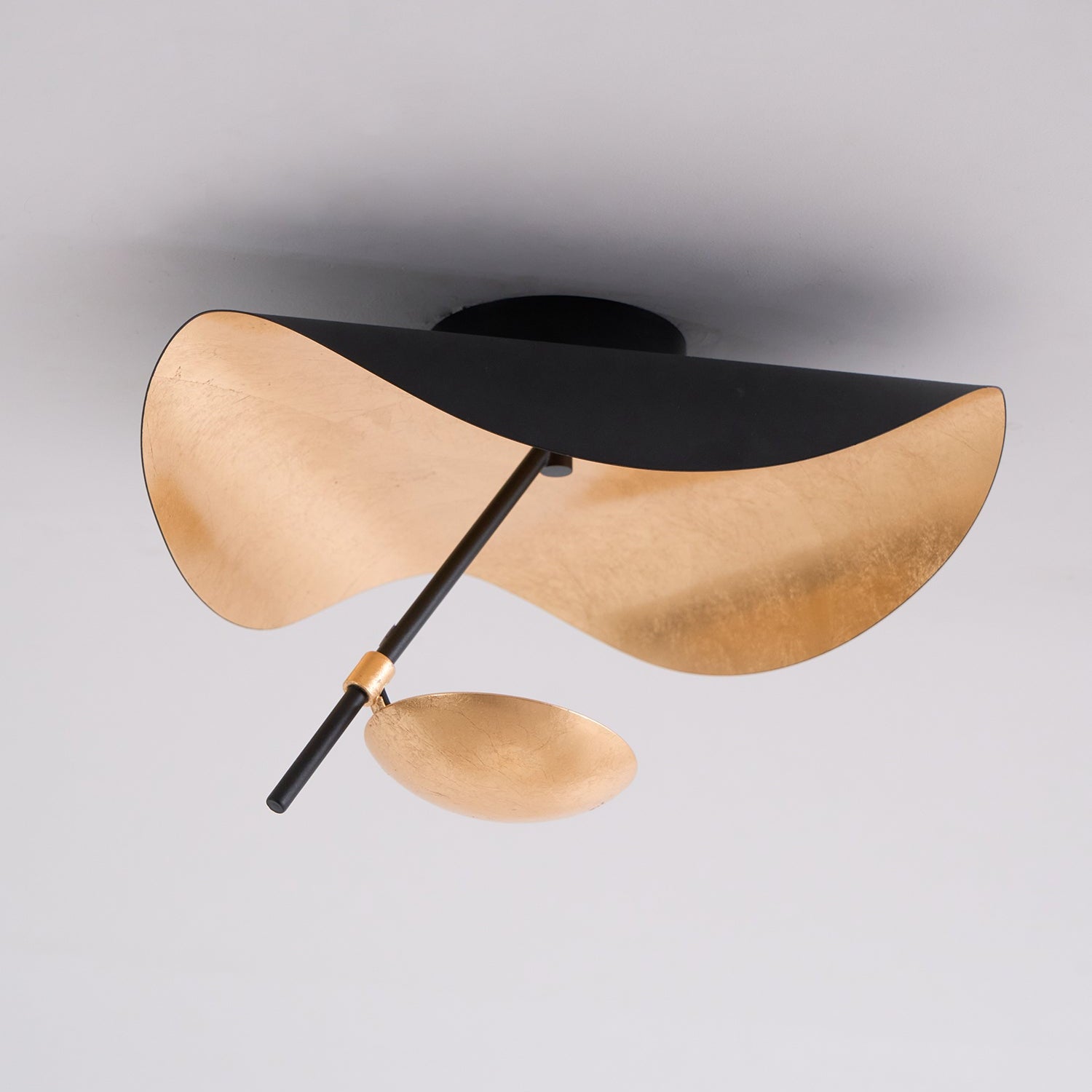 Solara Ceiling Lamp Curved Shade and Gold Interior - Letslighting