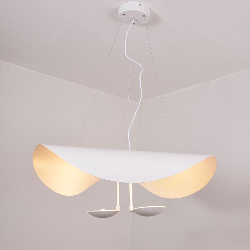 Lustra Pendant Lamp Black Gold Curved Shade - Letslighting