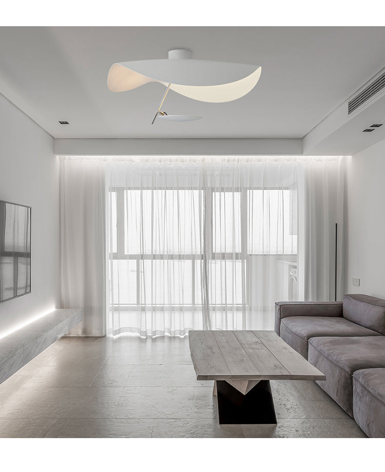 Lustra Pendant Lamp Black Gold Curved Shade - Letslighting
