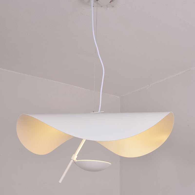 Lustra Pendant Lamp Black Gold Curved Shade - Letslighting