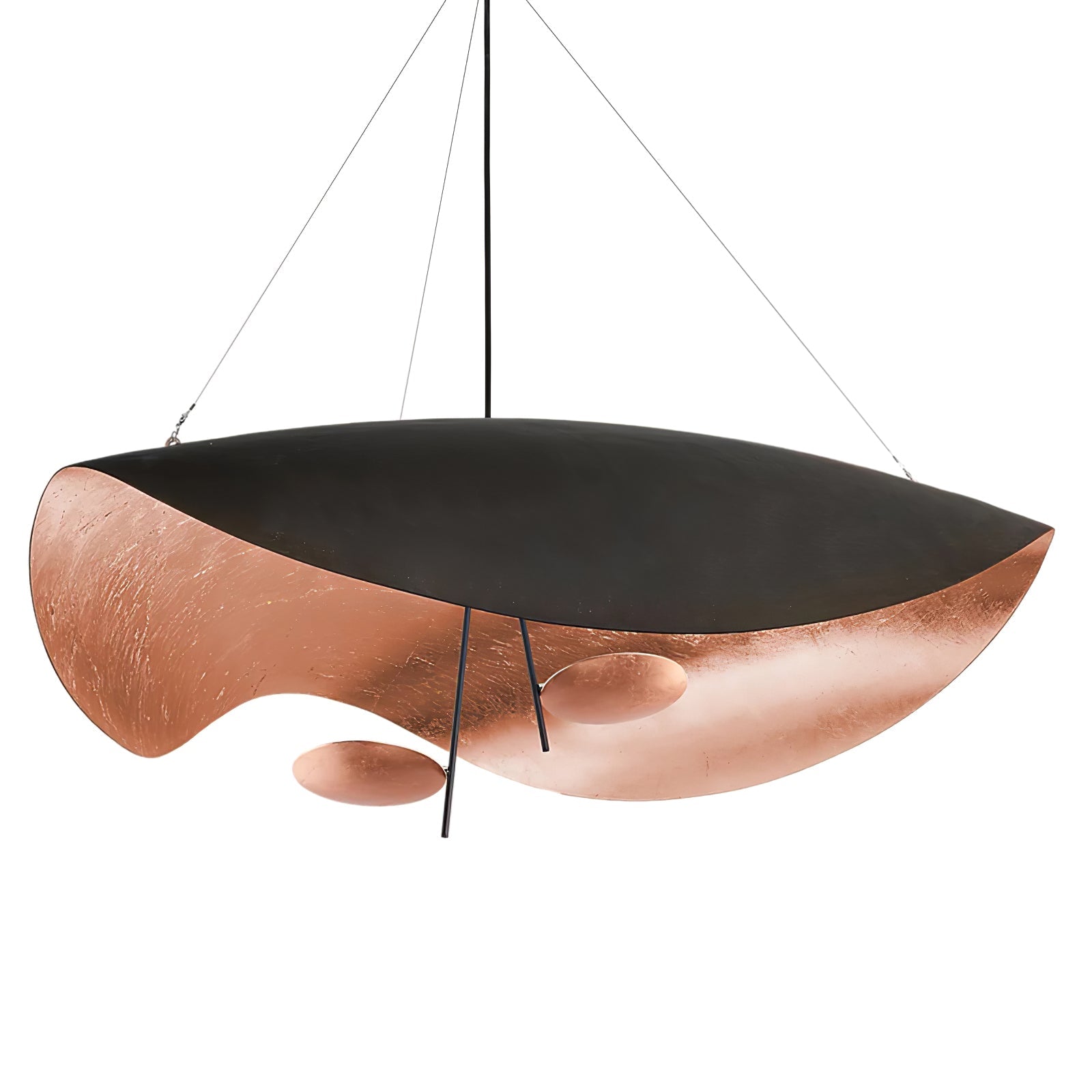 Lustra Pendant Lamp Black Gold Curved Shade - Letslighting