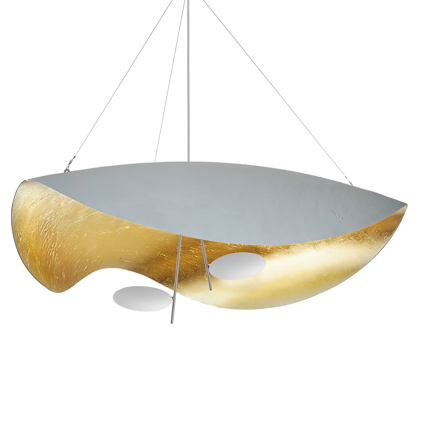 Lustra Pendant Lamp Black Gold Curved Shade - Letslighting