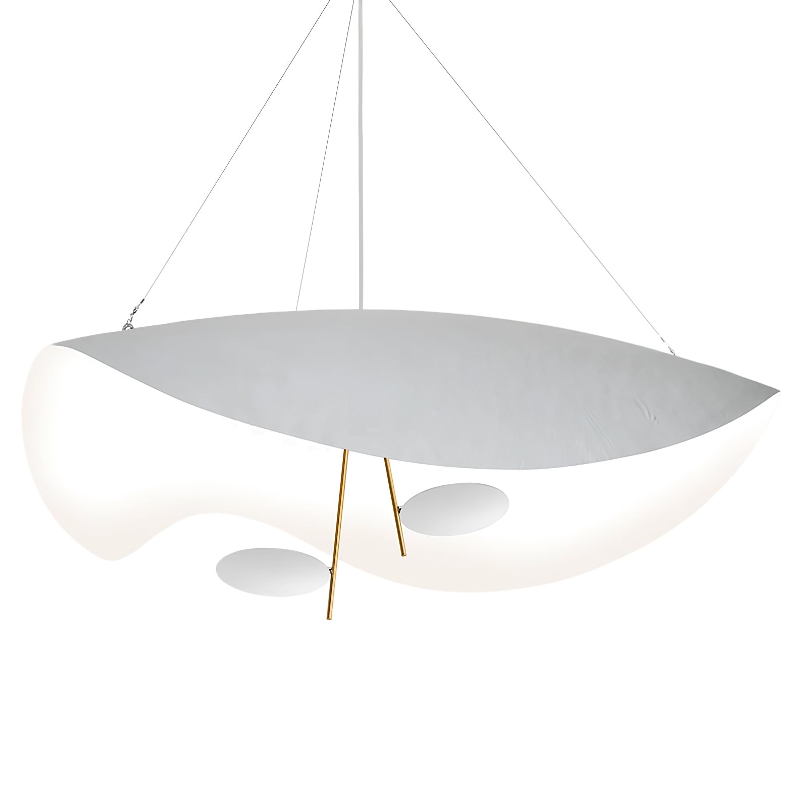 Lustra Pendant Lamp Black Gold Curved Shade - Letslighting