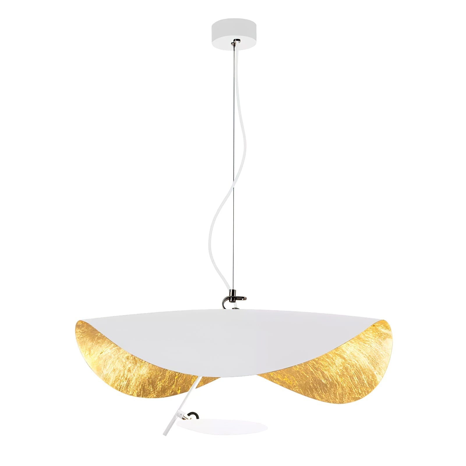 Lustra Pendant Lamp Black Gold Curved Shade - Letslighting