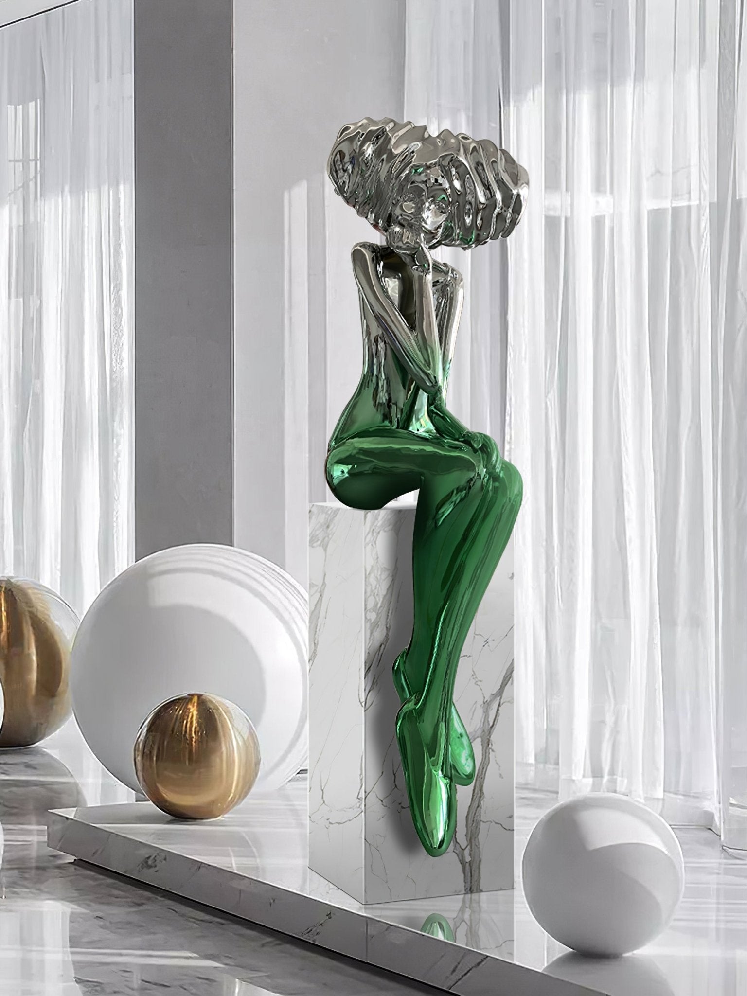 Lumenova Sculpture Girl Meditate Artistic - Letslighting
