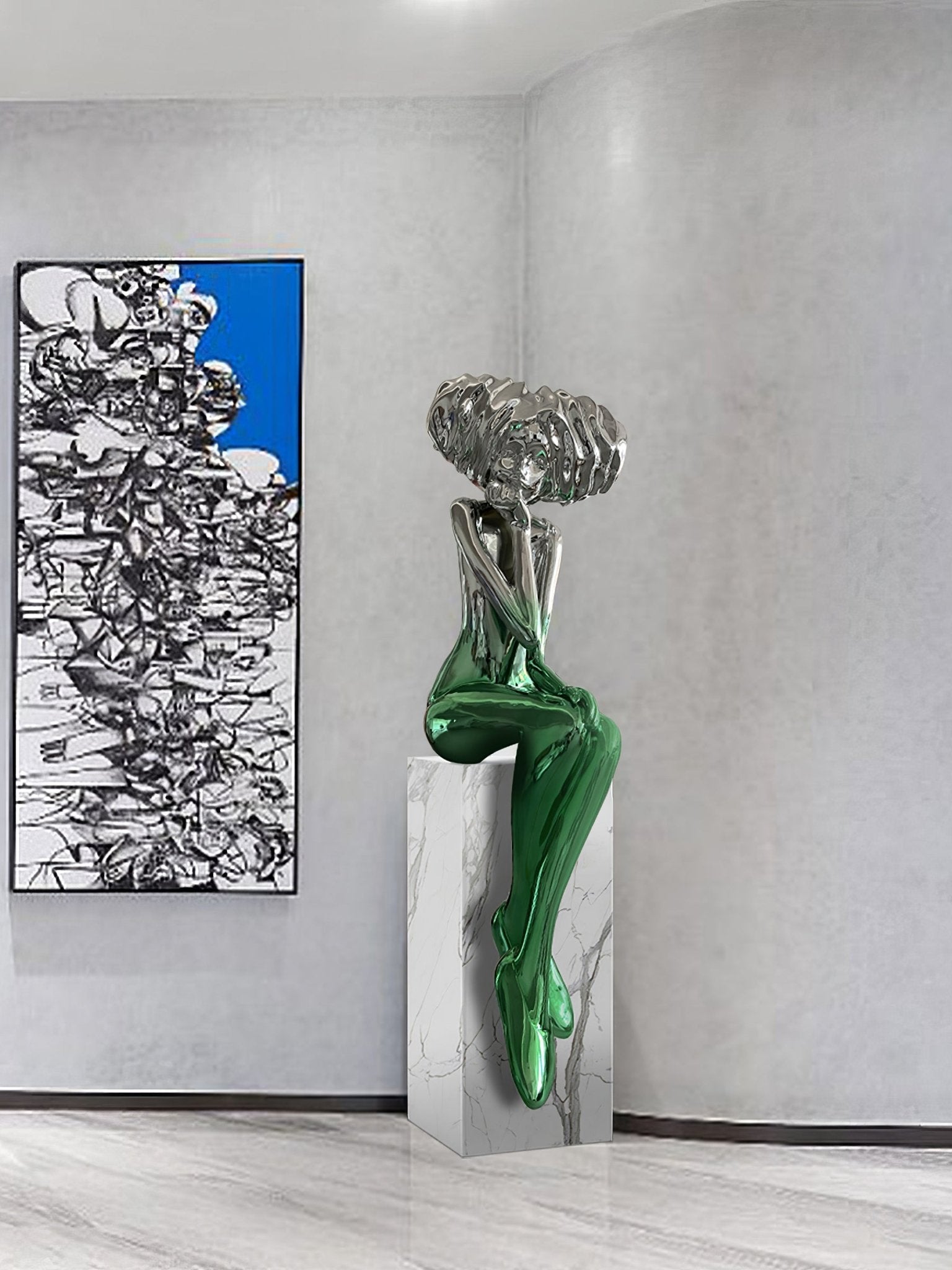 Lumenova Sculpture Girl Meditate Artistic - Letslighting