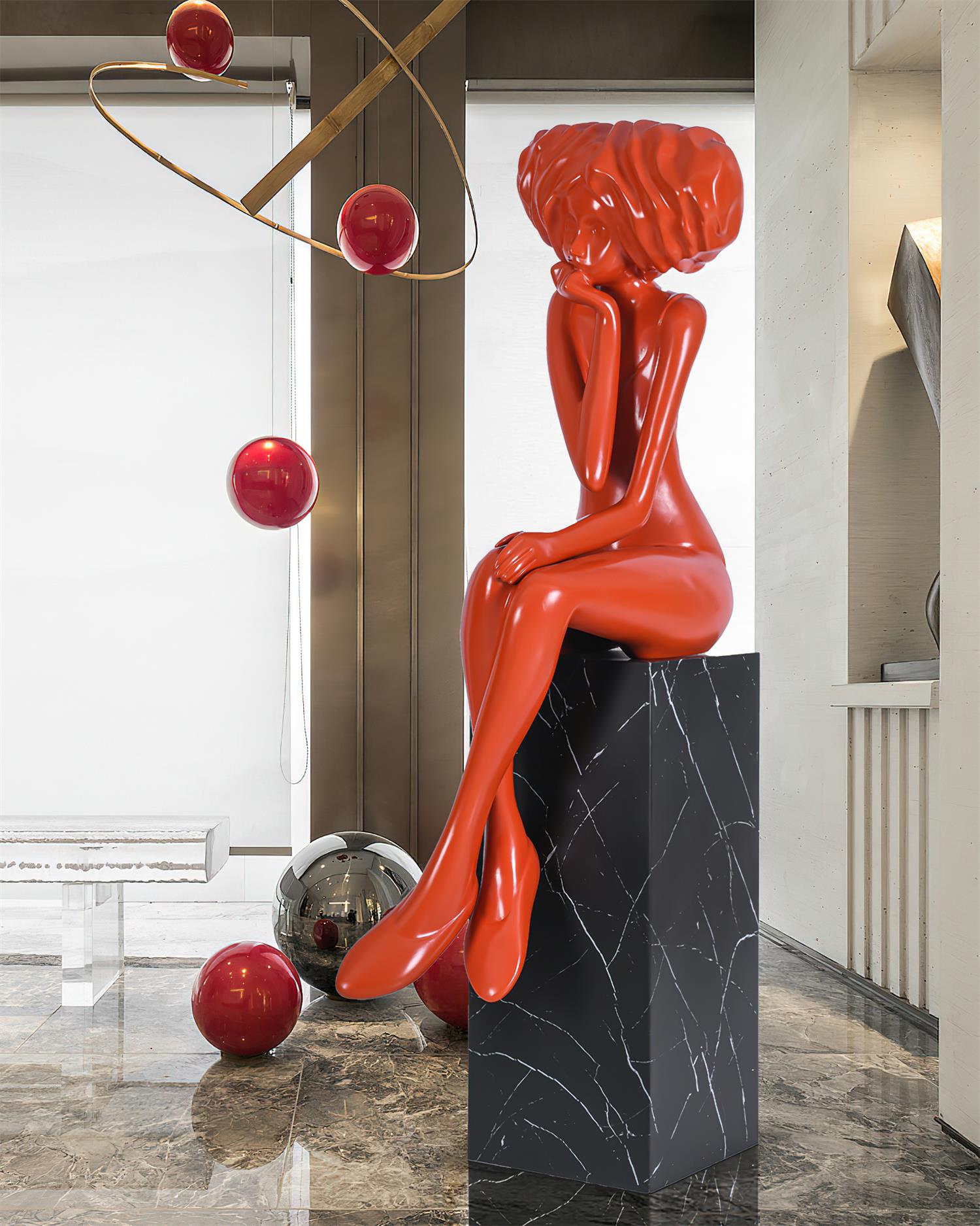 Lumenova Sculpture Girl Meditate Artistic - Letslighting