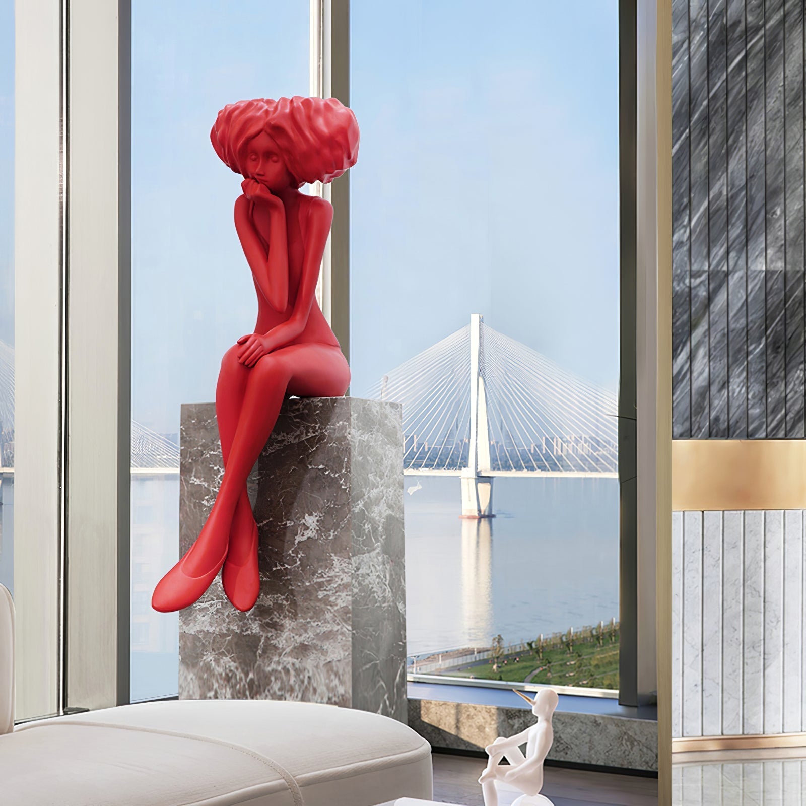 Lumenova Sculpture Girl Meditate Artistic - Letslighting