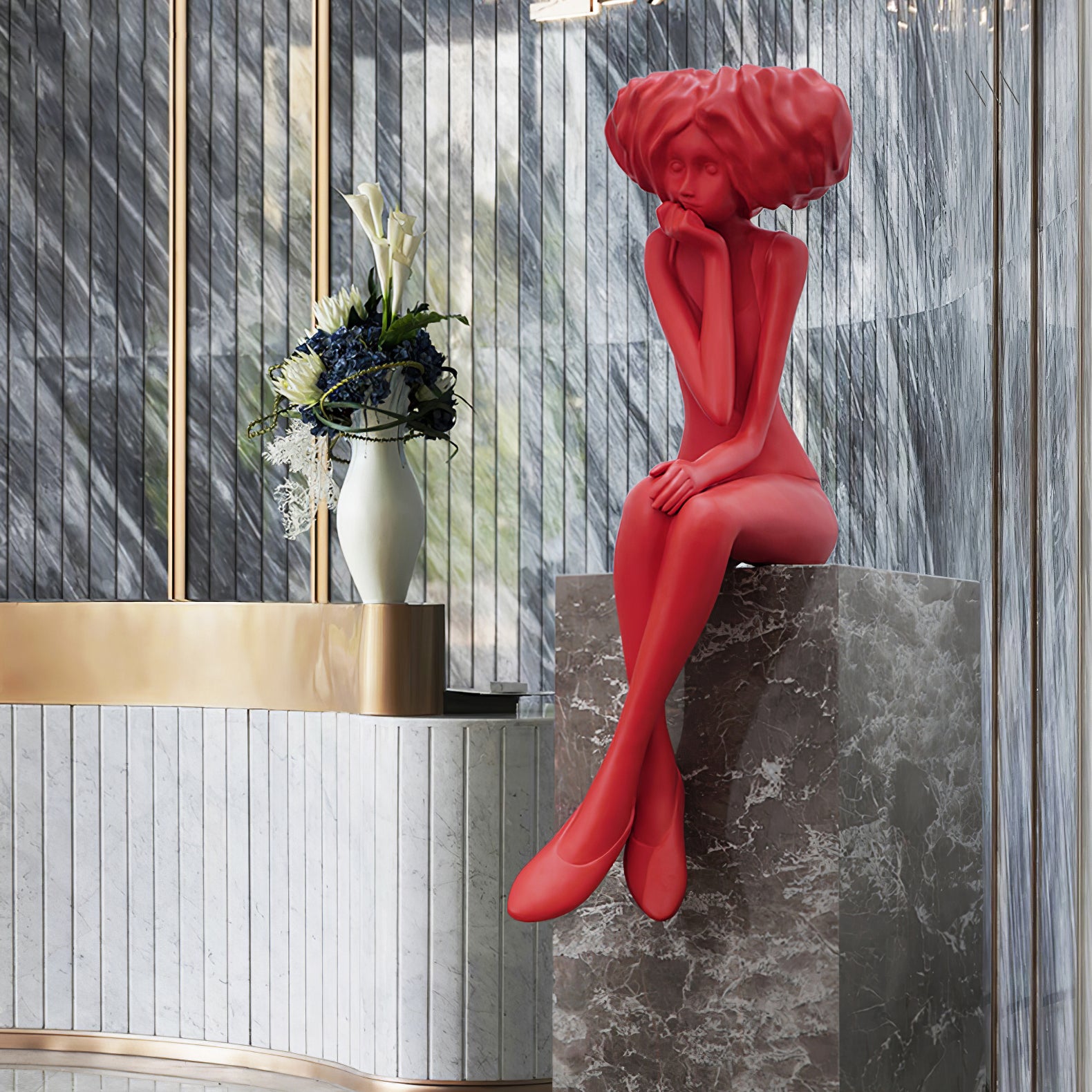 Lumenova Sculpture Girl Meditate Artistic - Letslighting