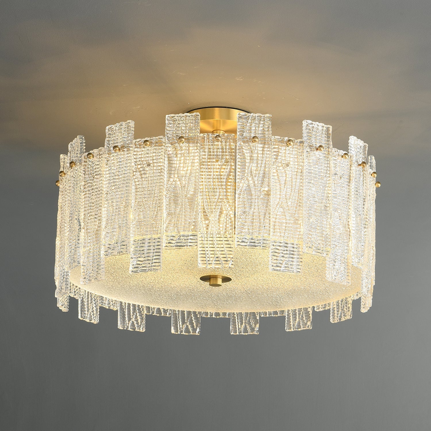 Symiror Postmodern Luxury Brass Glass Ceiling Light - Letslighting