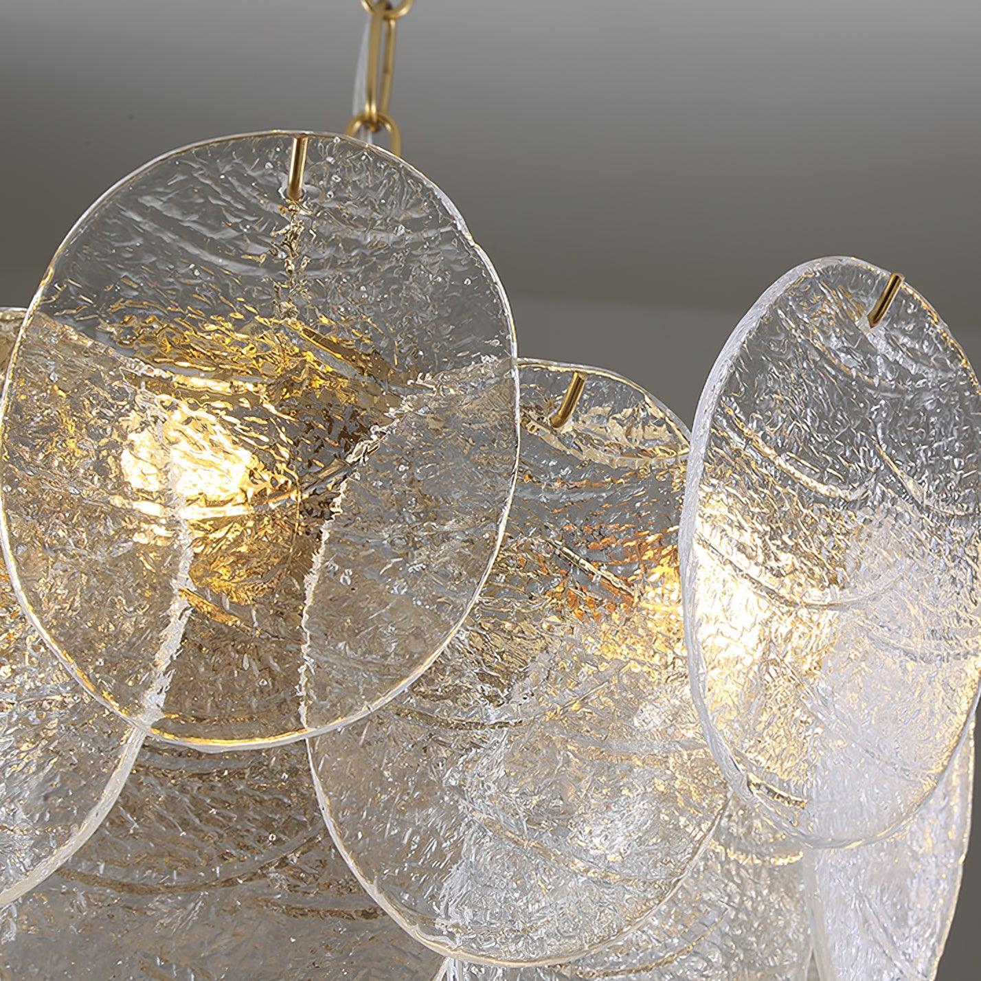 Lustra Chandelier Glass Disc Gold - Letslighting