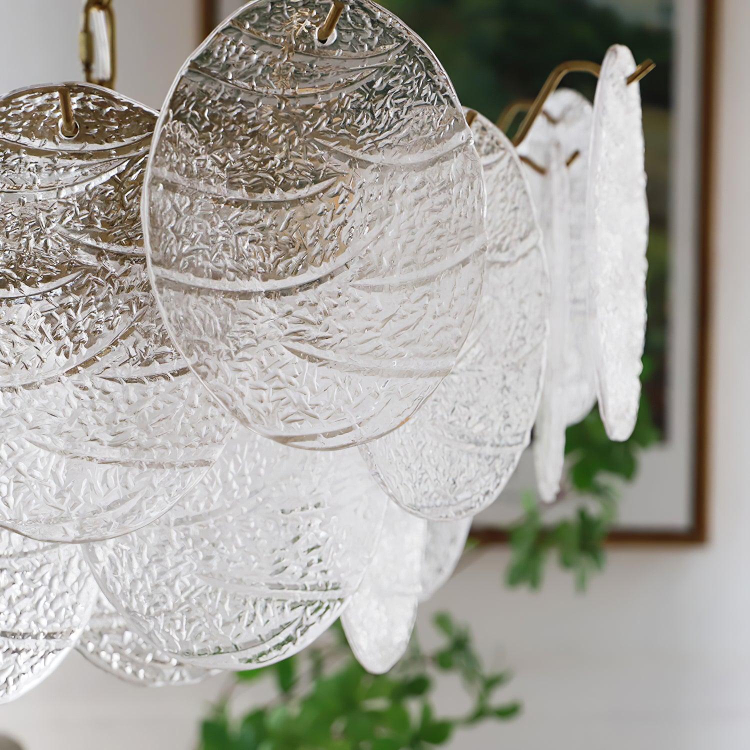 Lustra Chandelier Glass Disc Gold - Letslighting