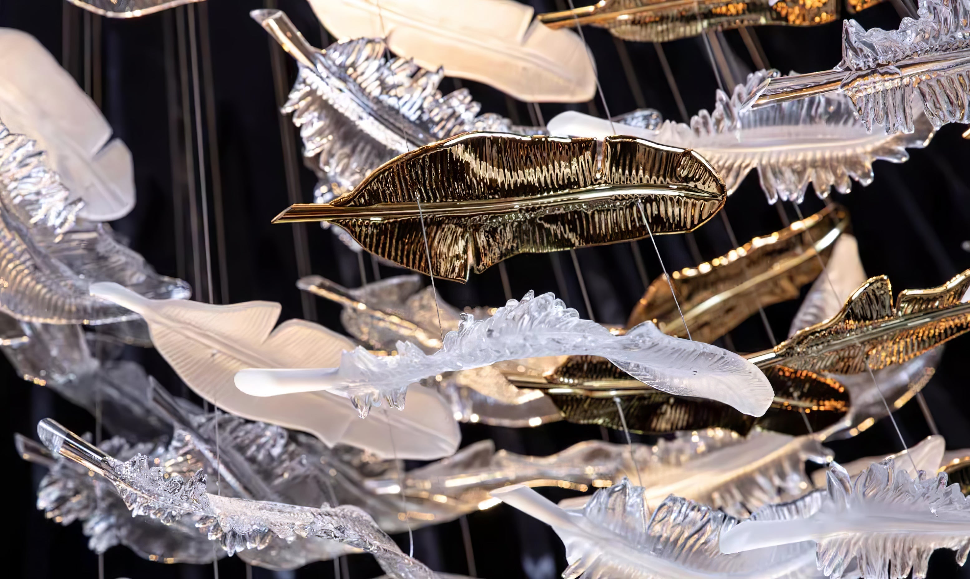 Aetherial Glass Leaf Chandelier - Letslighting