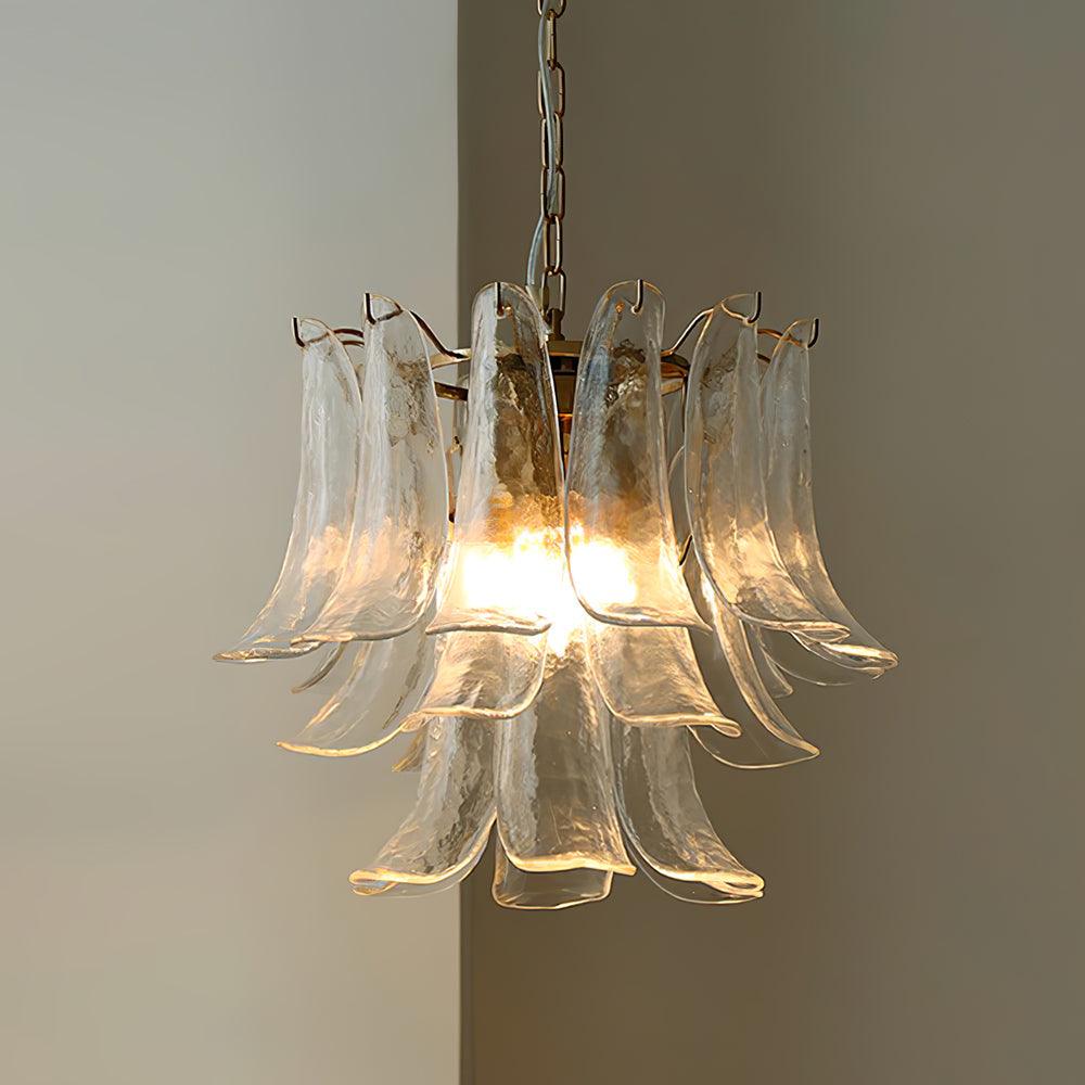 Aurora Chandelier Murano Glass Leaf Golden - Letslighting