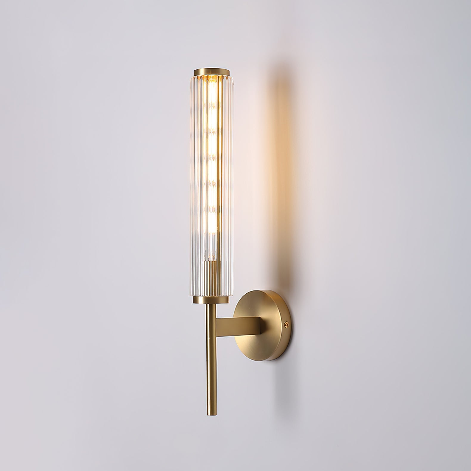 Cemaros Premium Linear Brass Glass Wall Light - Letslighting