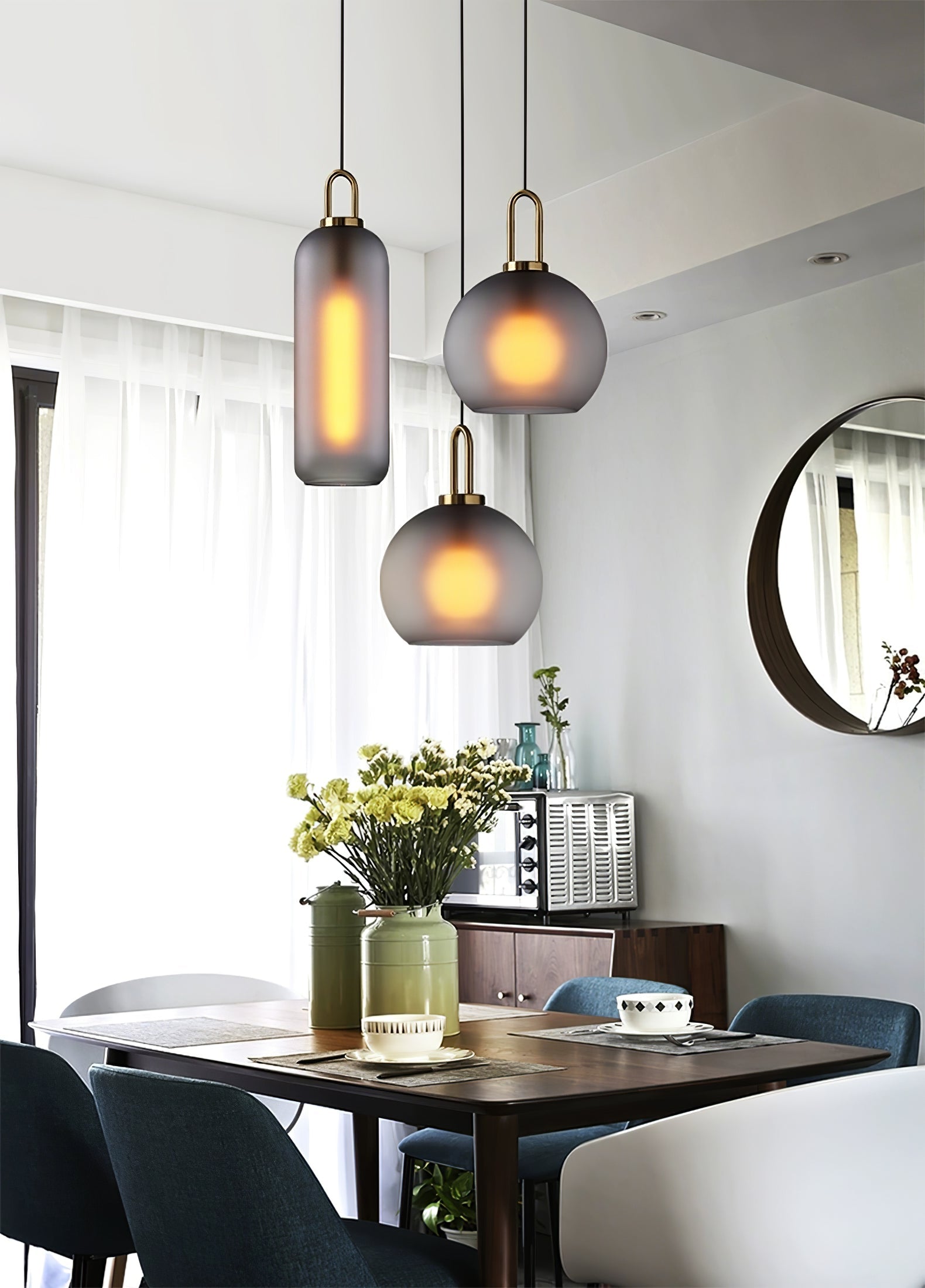 Lustra Pendant Lamp Pendulum Glass - Letslighting