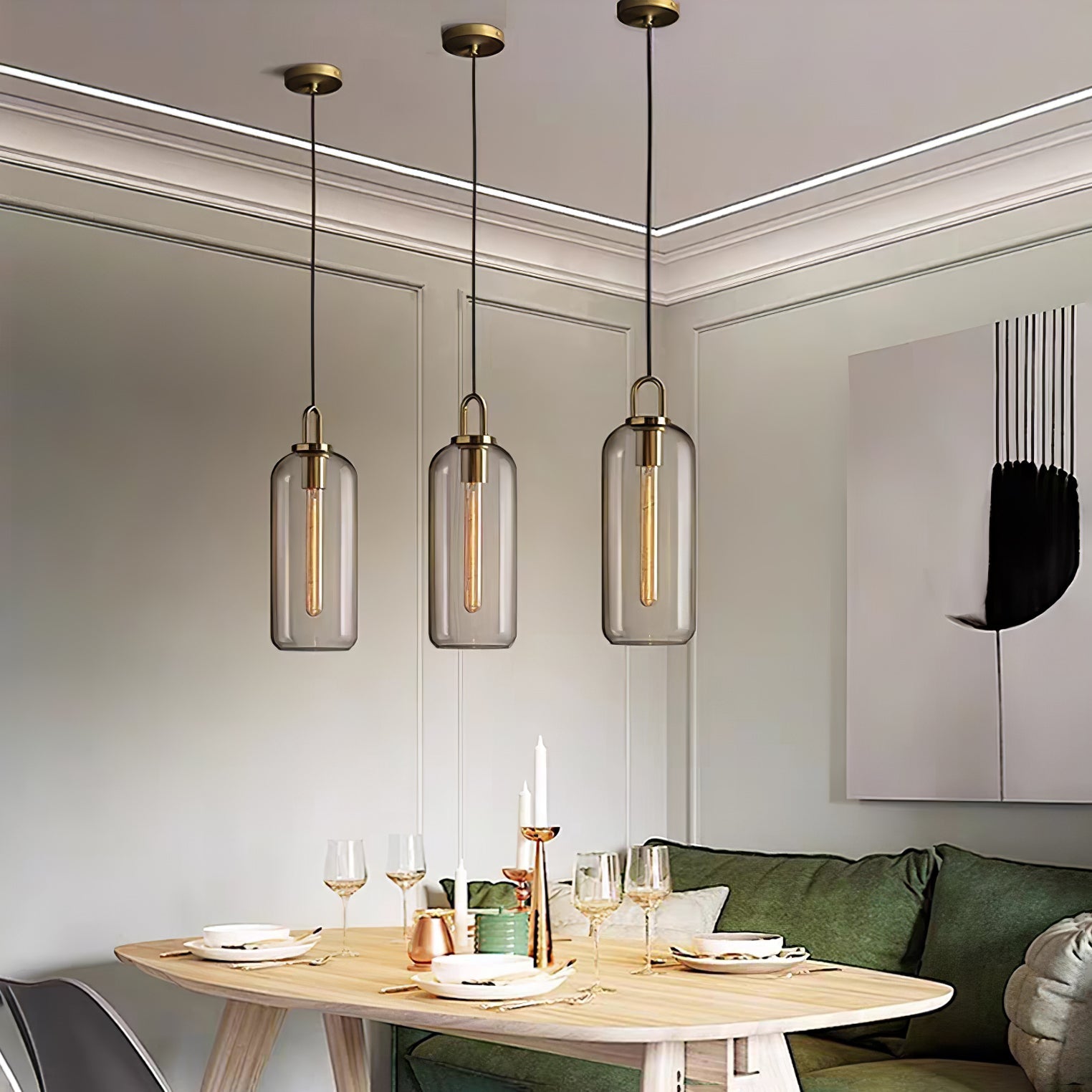 Lustra Pendant Lamp Pendulum Glass - Letslighting