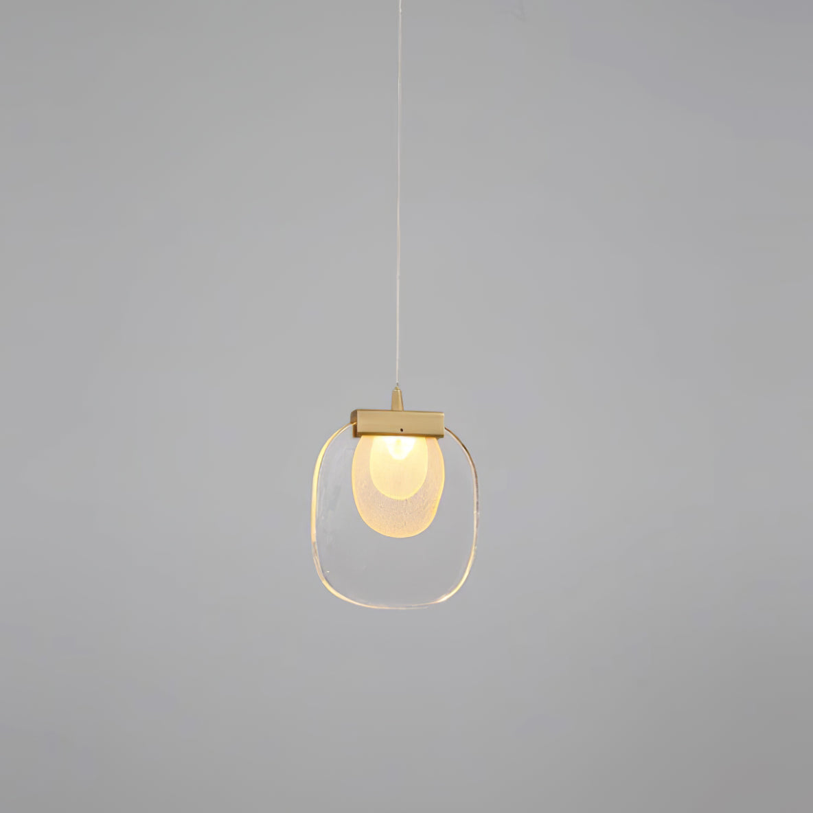 Pendant Lamp Ripple Glass Shade Gold Accent Scandinavian LED - Letslighting