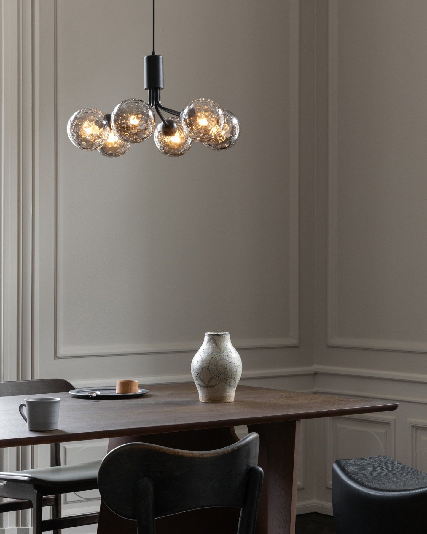 Lustra Pendant Lamp Glass Globe Cluster Brass - Letslighting