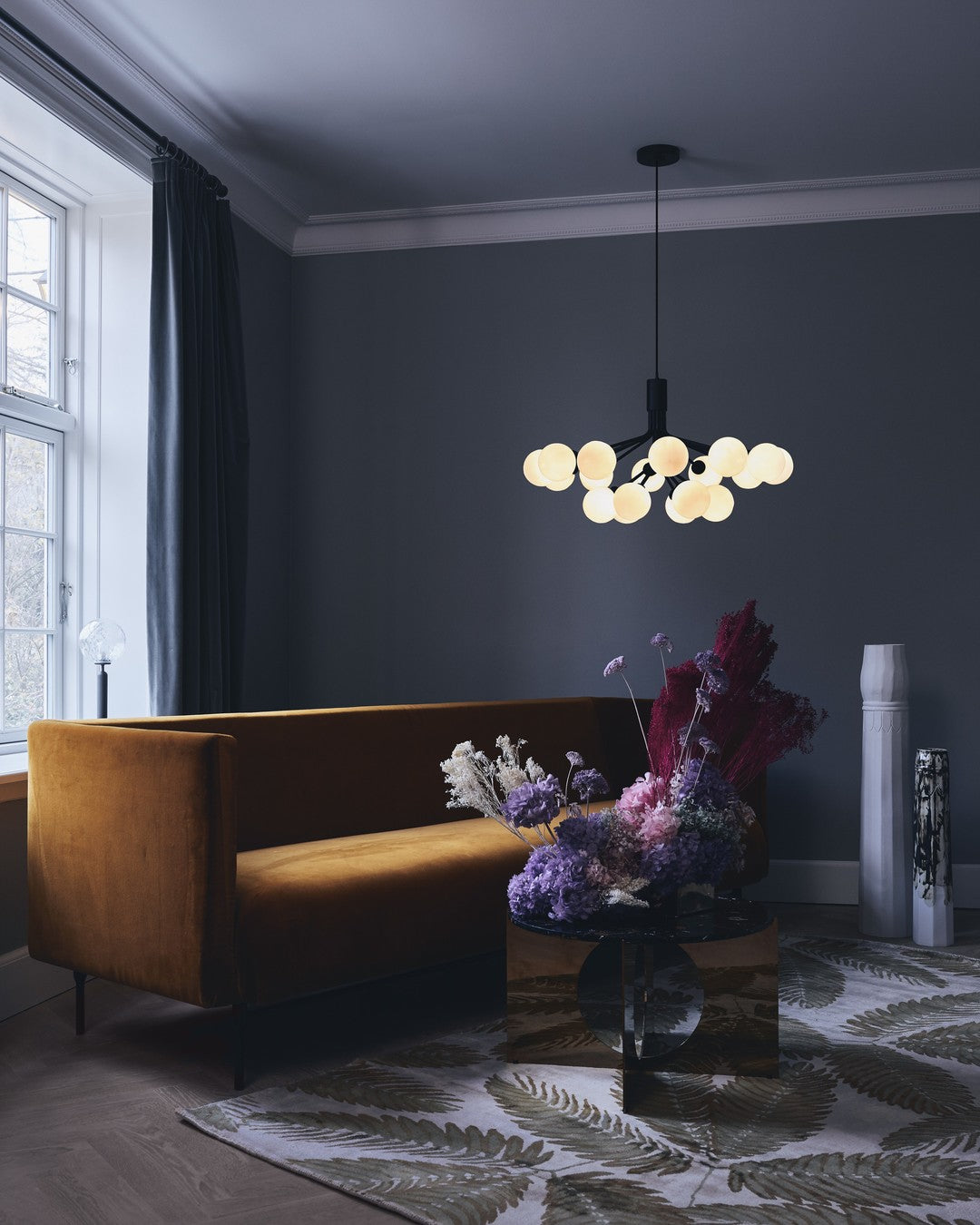 Lustra Pendant Lamp Glass Globe Cluster Brass - Letslighting