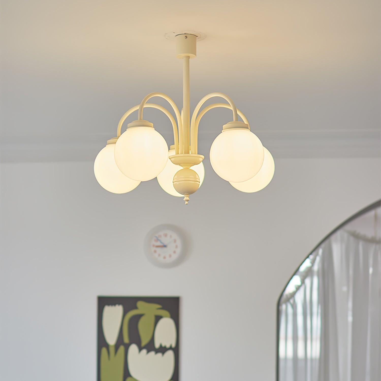 Lustra Chandelier Cream Glass Spheres - Letslighting