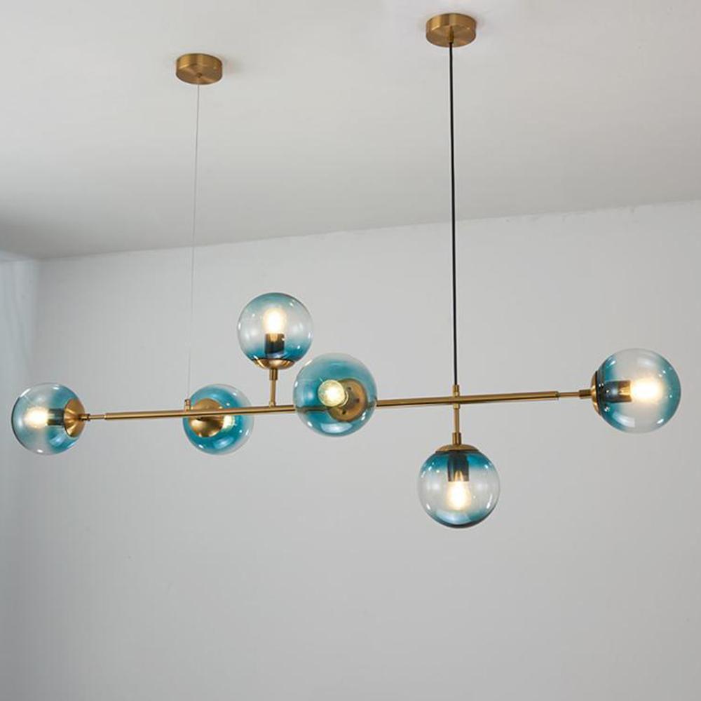 Lustra Pendant Lamp Orb Brass Glass for Living Room - Letslighting