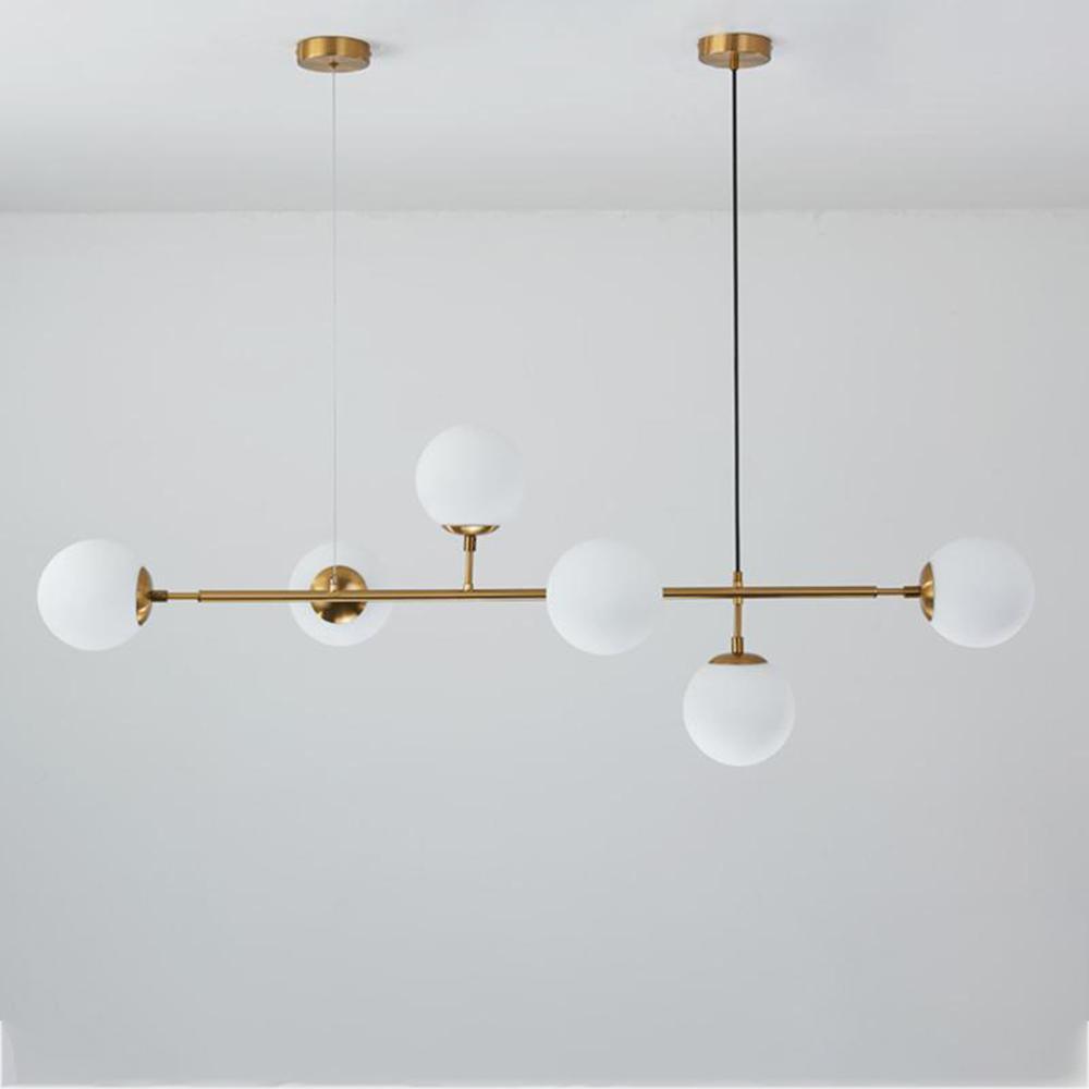 Lustra Pendant Lamp Orb Brass Glass for Living Room - Letslighting