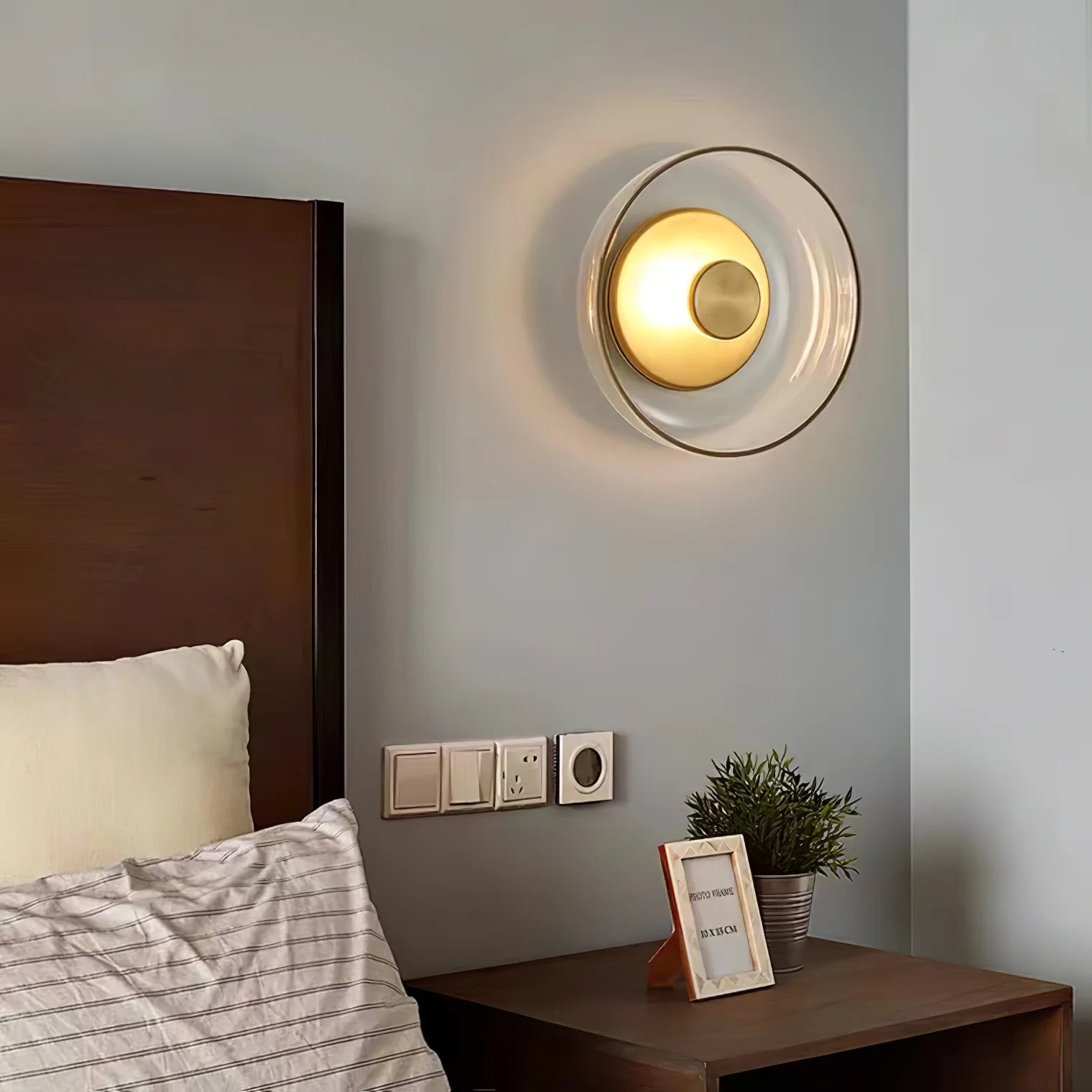 Hailie Modern Round Bowl Glass Wall Light - Letslighting