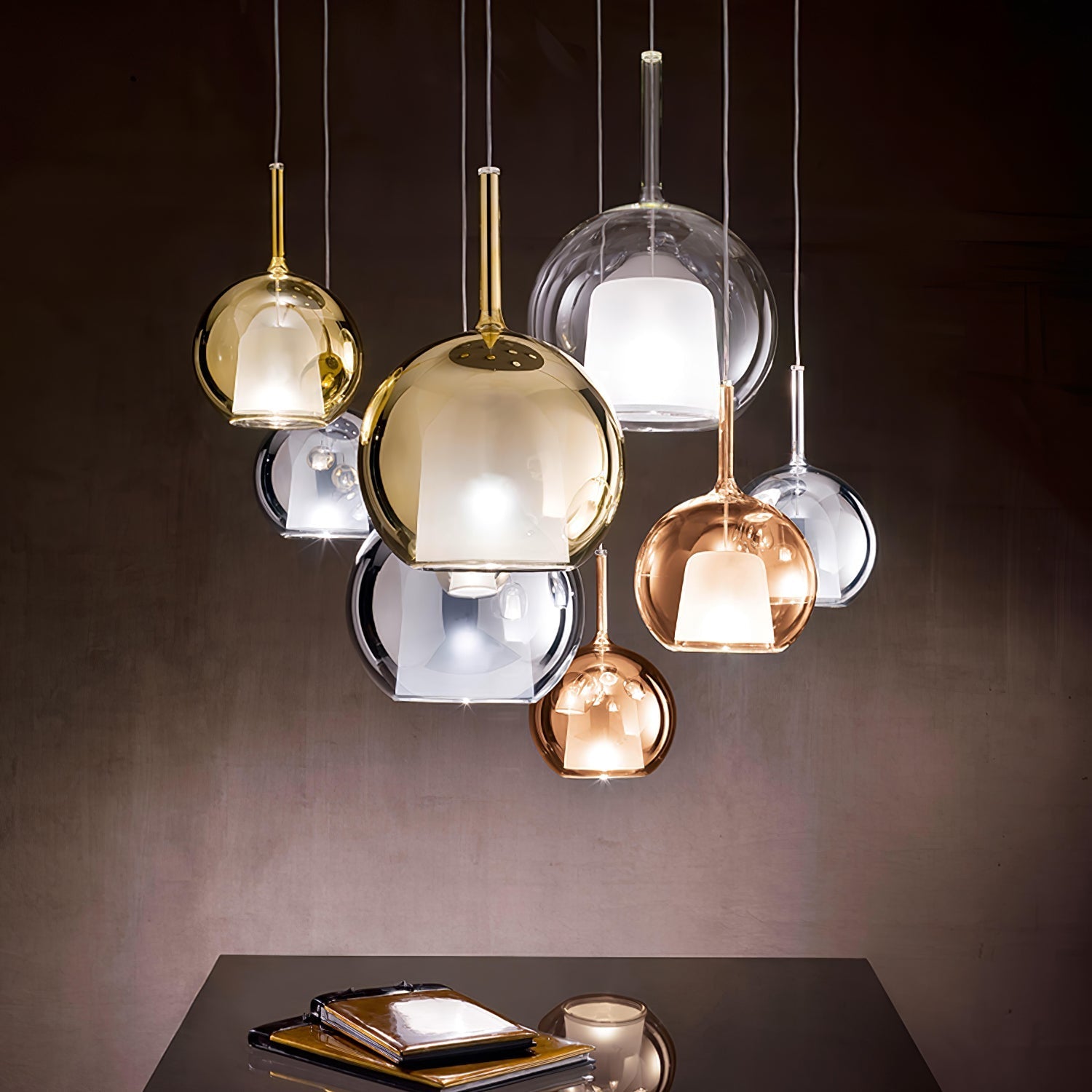 Lustra Pendant Lamp Smoked Glass Round - Letslighting