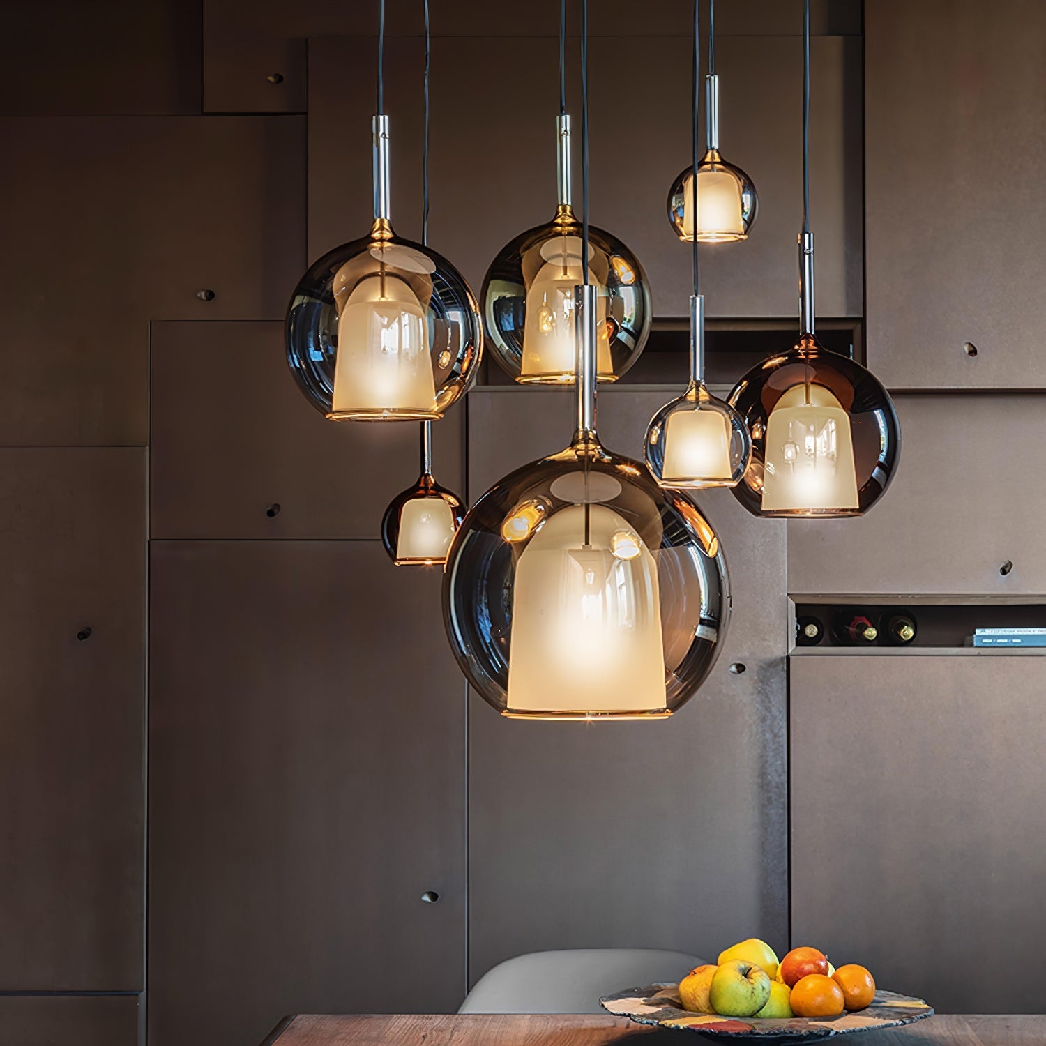 Lustra Pendant Lamp Smoked Glass Round - Letslighting