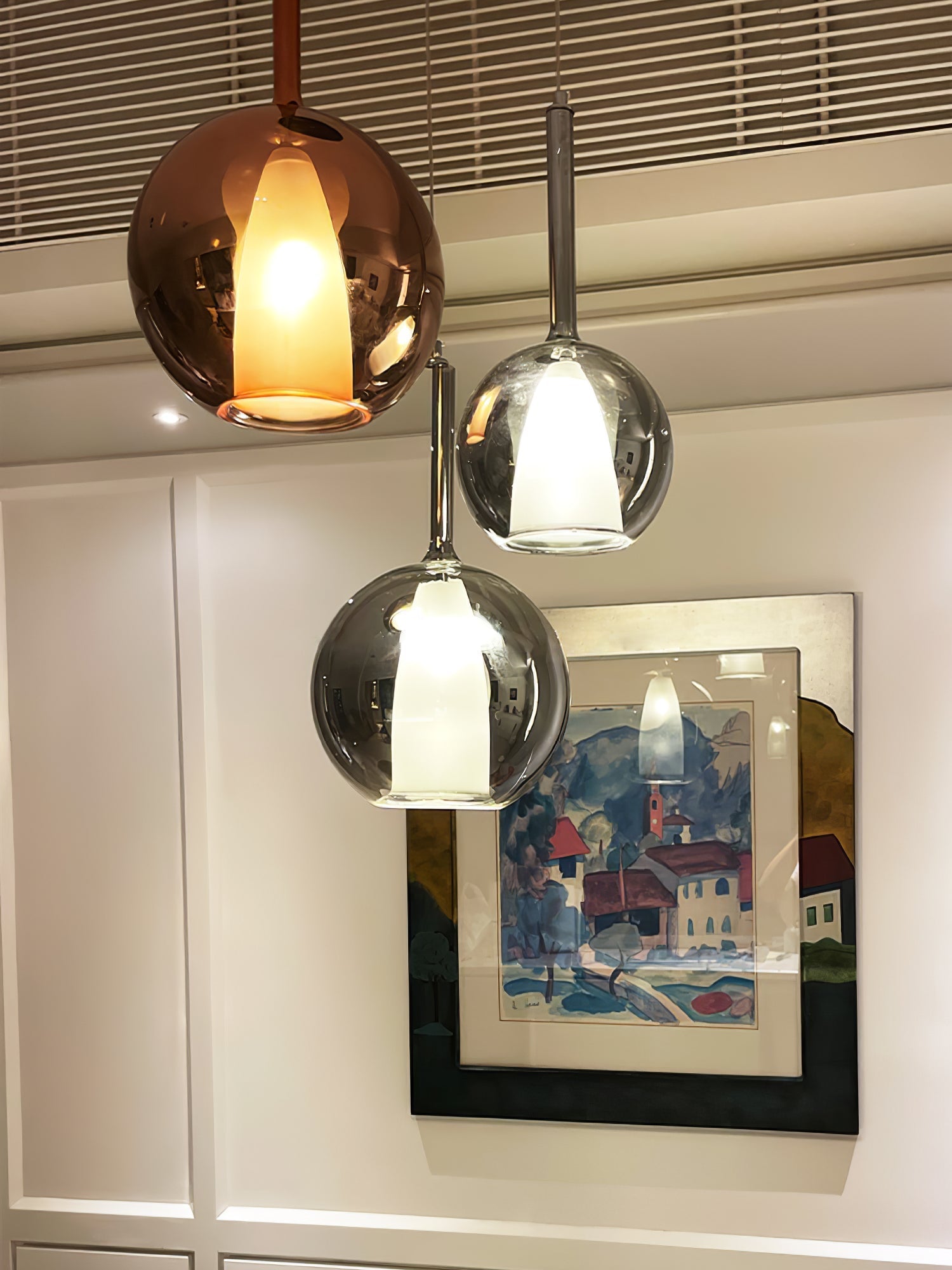 Lustra Pendant Lamp Smoked Glass Round - Letslighting