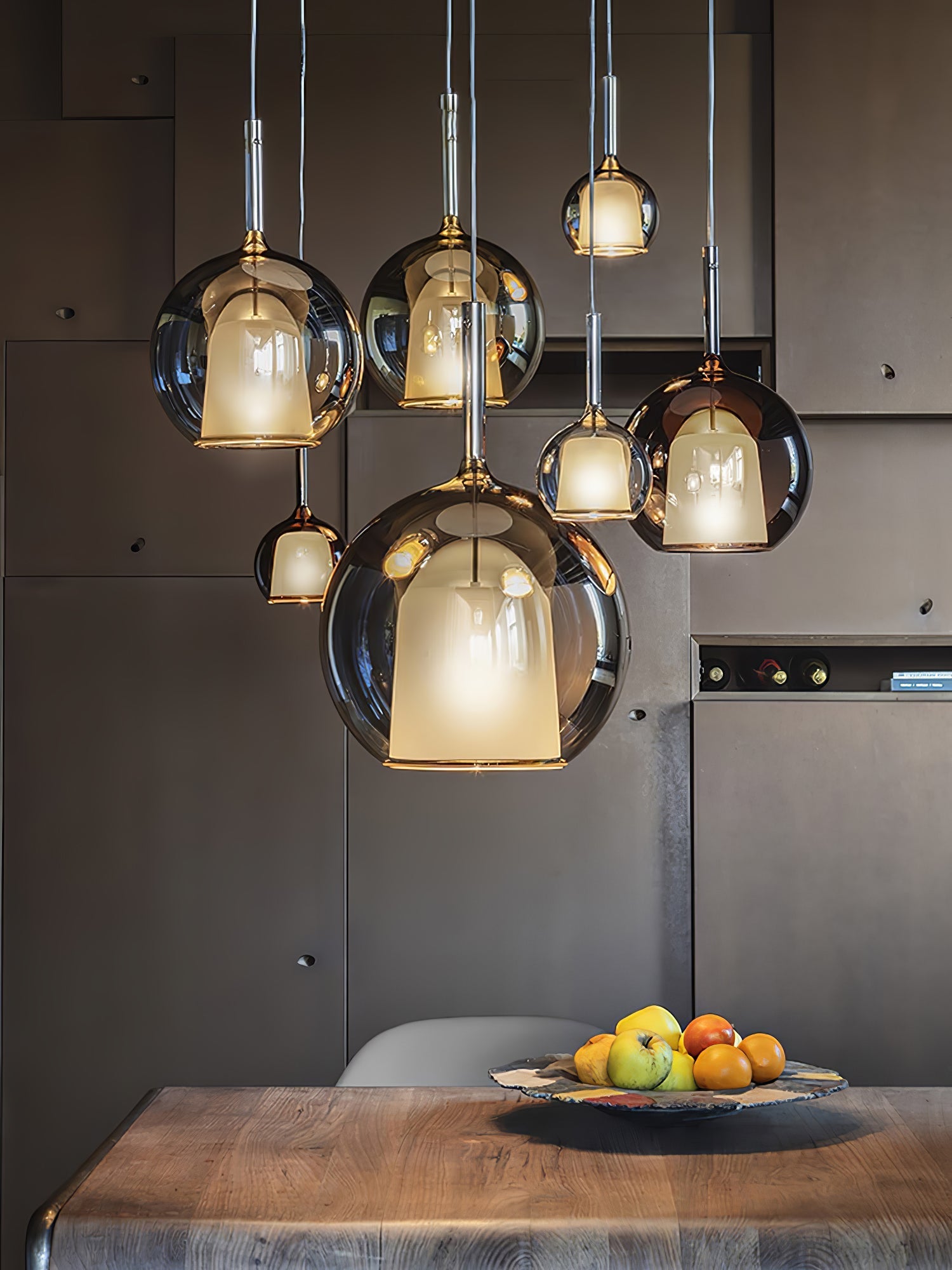 Lustra Pendant Lamp Smoked Glass Round - Letslighting